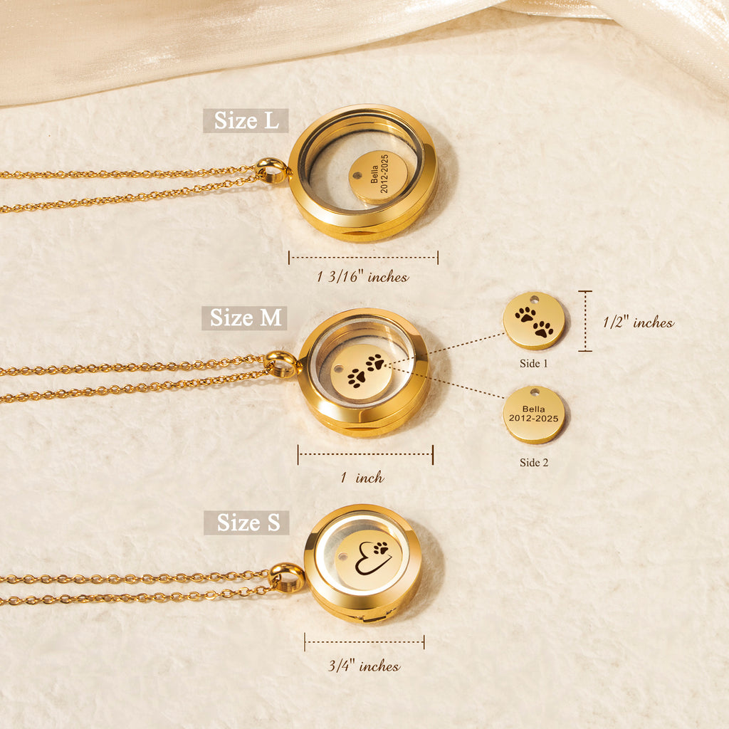 Personalized Charm Locket Pet Memorial Necklace