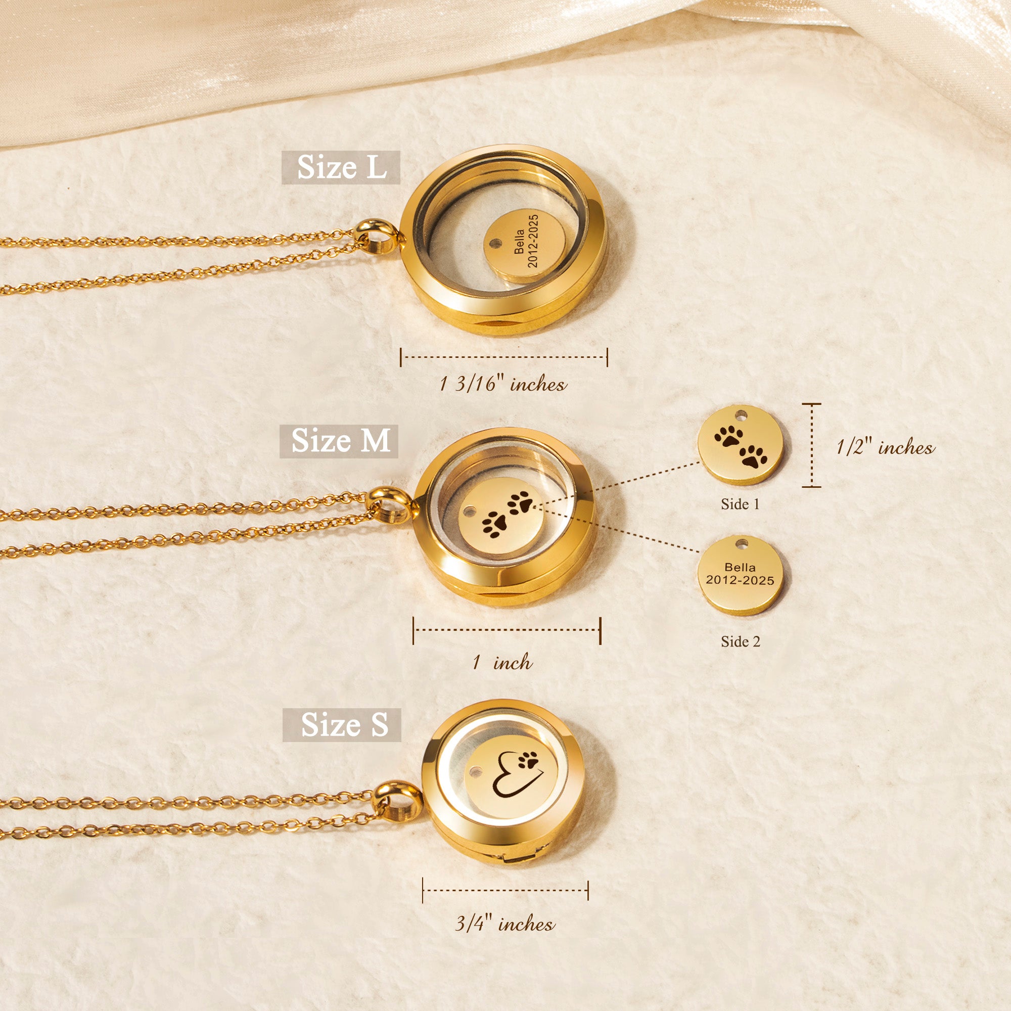 Personalized Charm Locket Pet Memorial Necklace