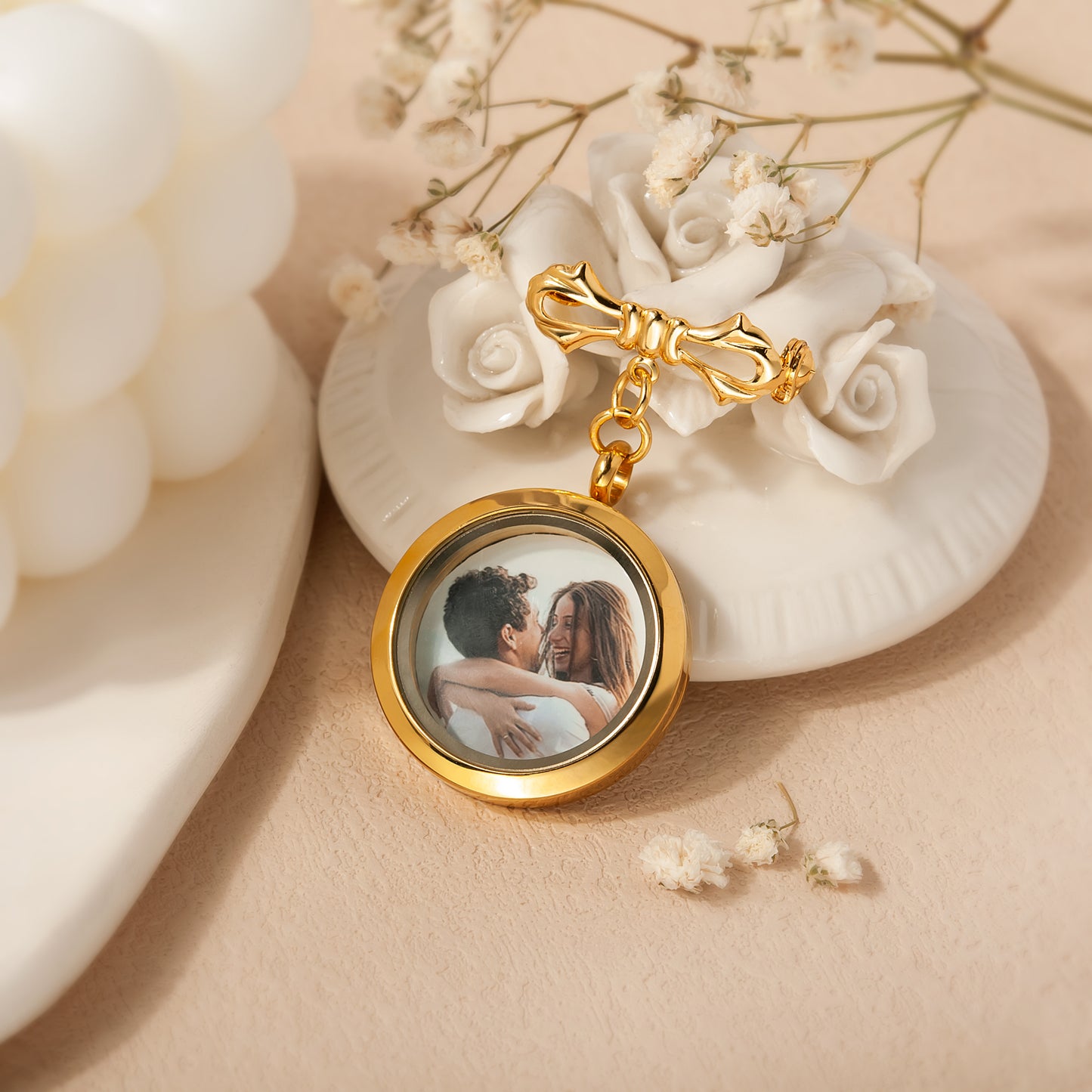 Personalized Custom Photo Locket Wedding Bouquet Charm