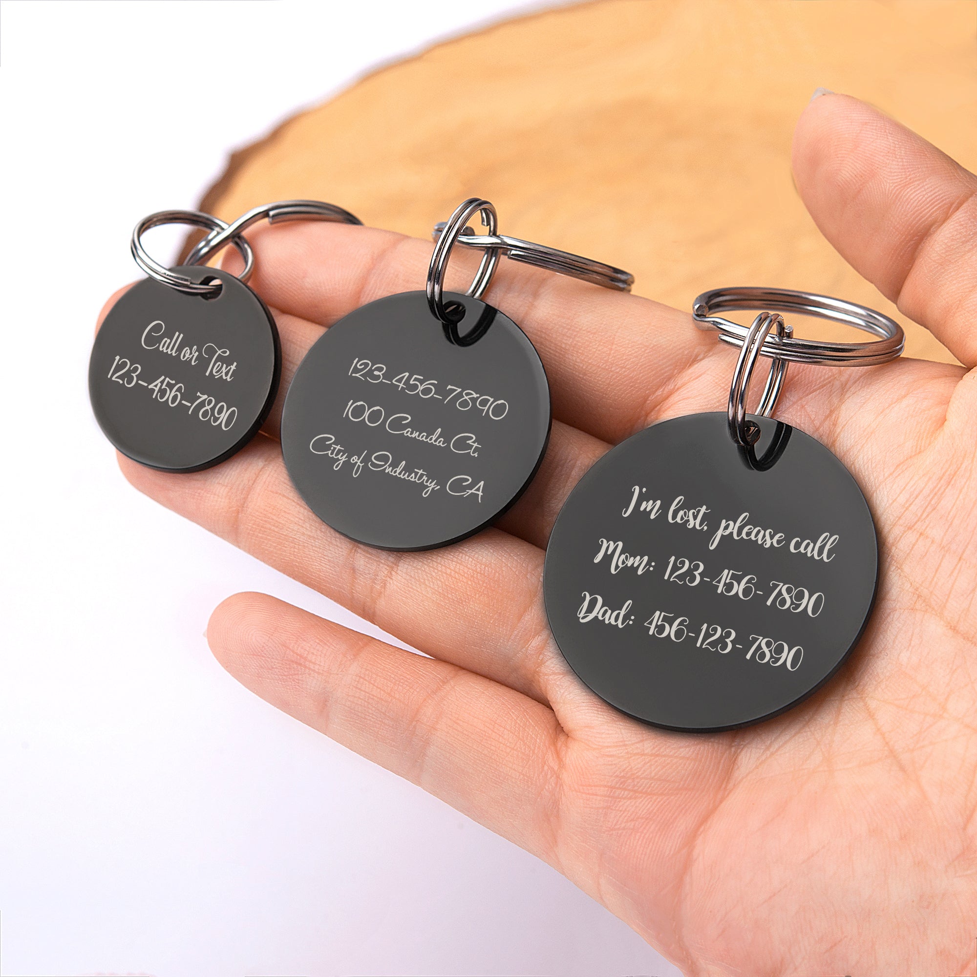Round Birth Flower ID Tag for Cats and Dogs