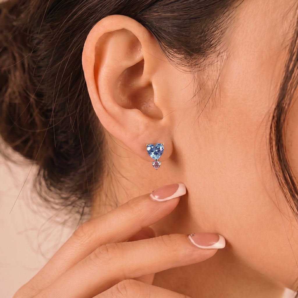 Birthstone Heart Earrings