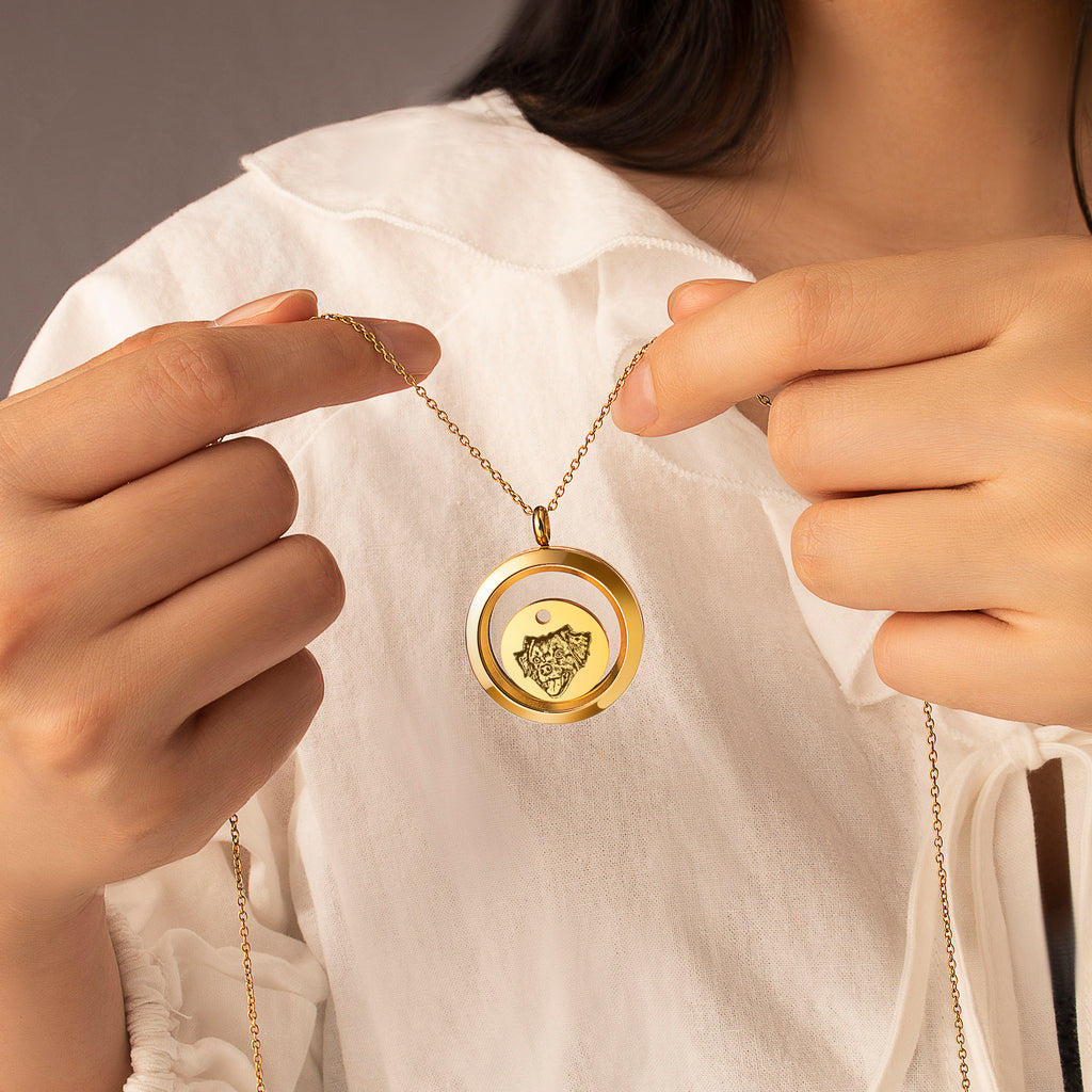 Pet Portrait Charm Locket Necklace