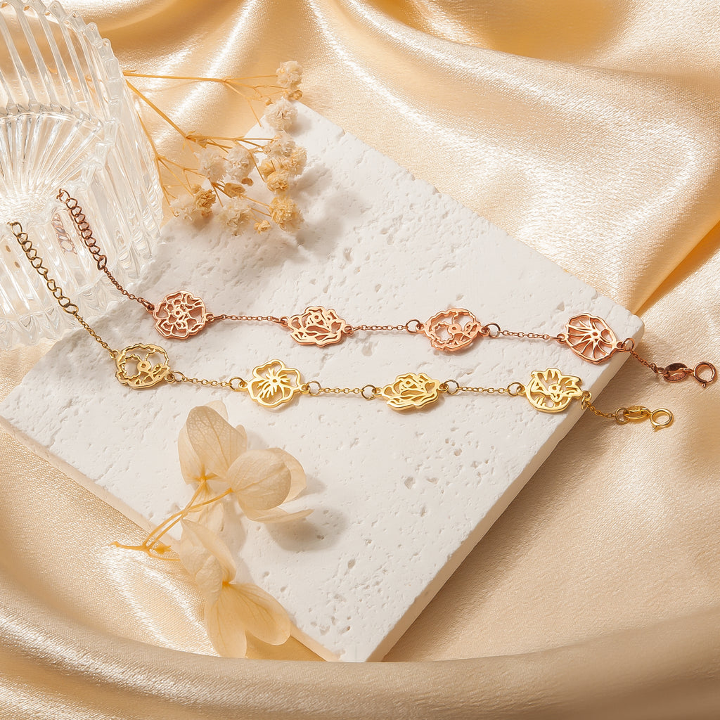 Custom Birth Flower Bracelet