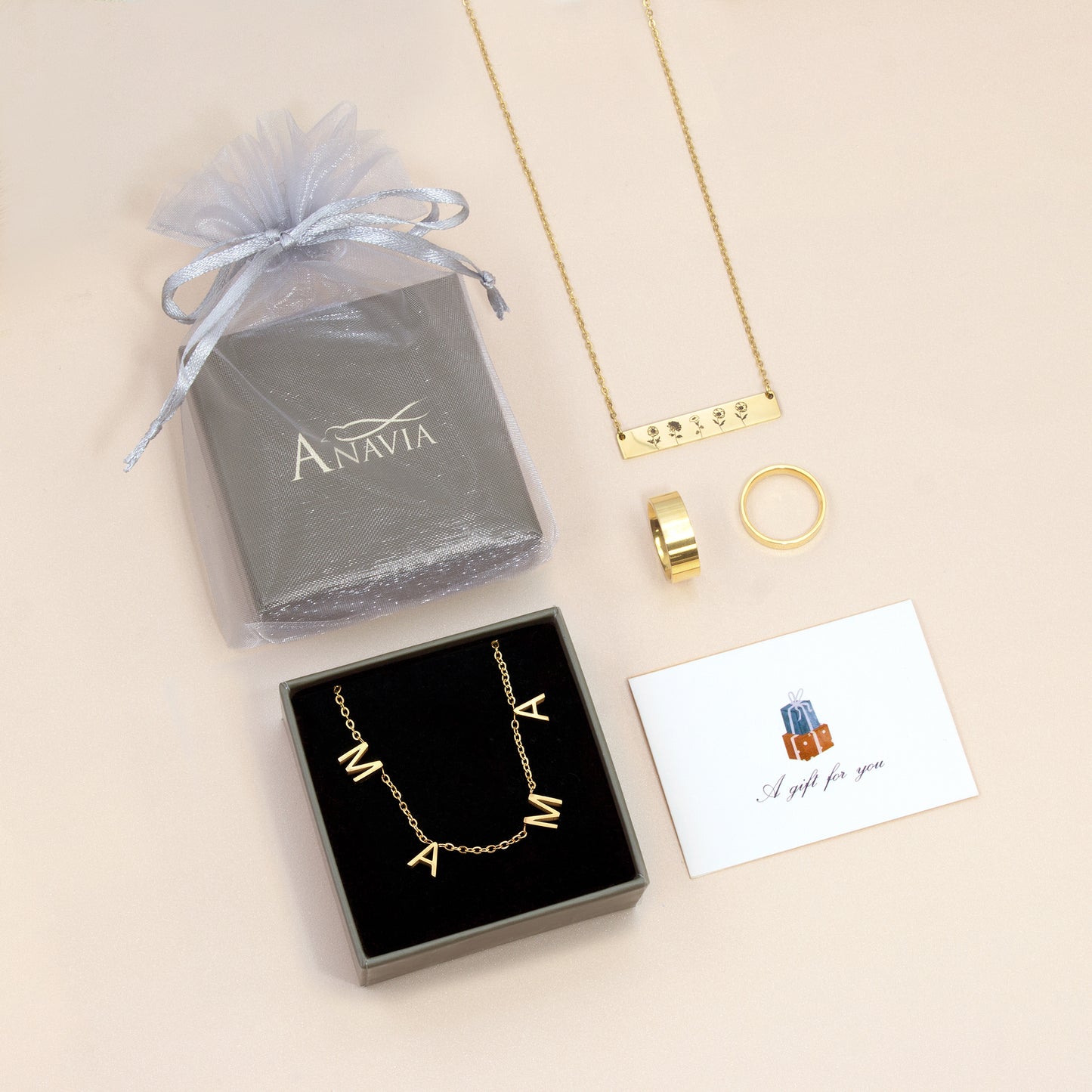 "I Love You Mom" Mama Necklace Gift Set