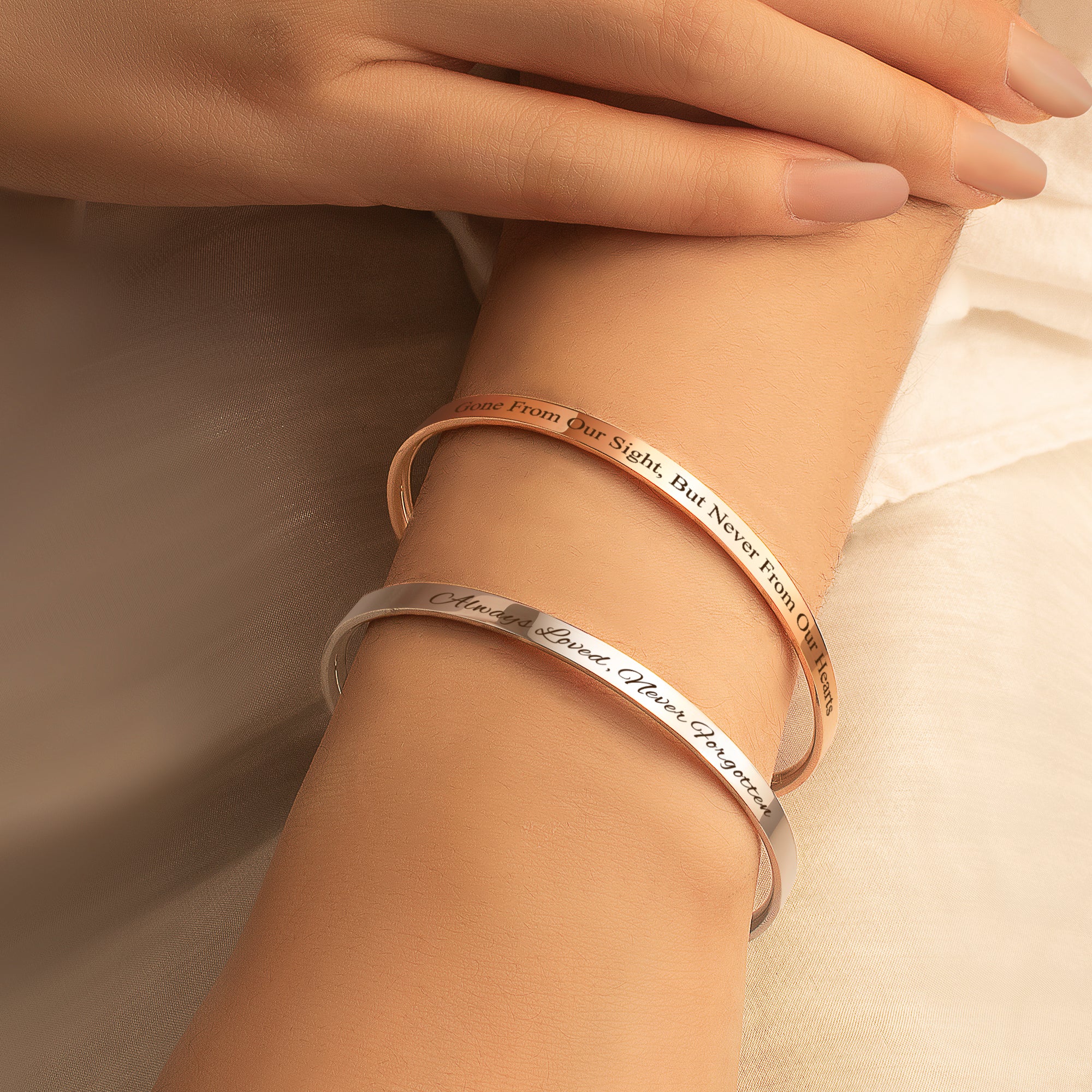 Dainty Memorial Cuff Bangle