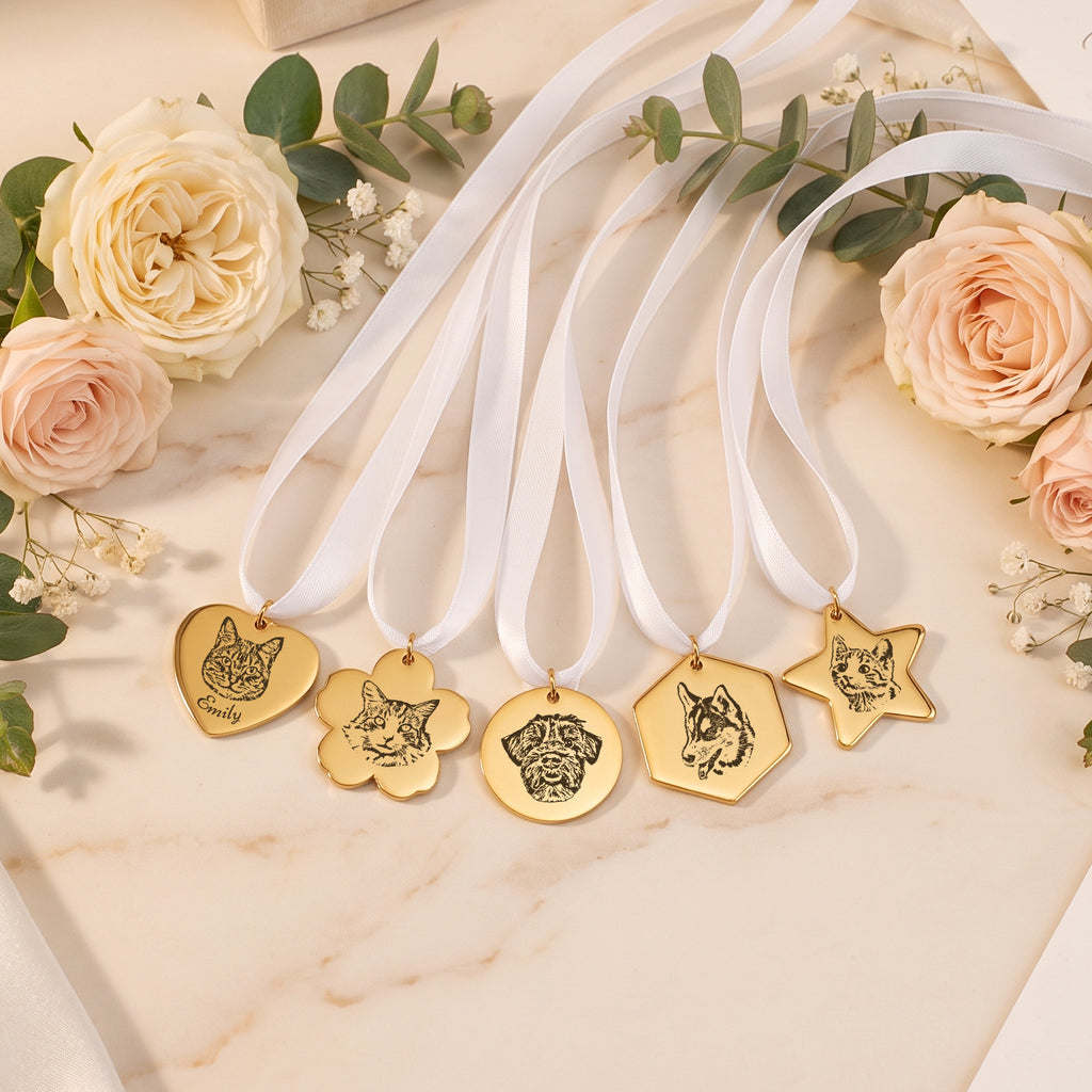 Cherry Blossom Pet Portrait Wedding Bouquet Charm