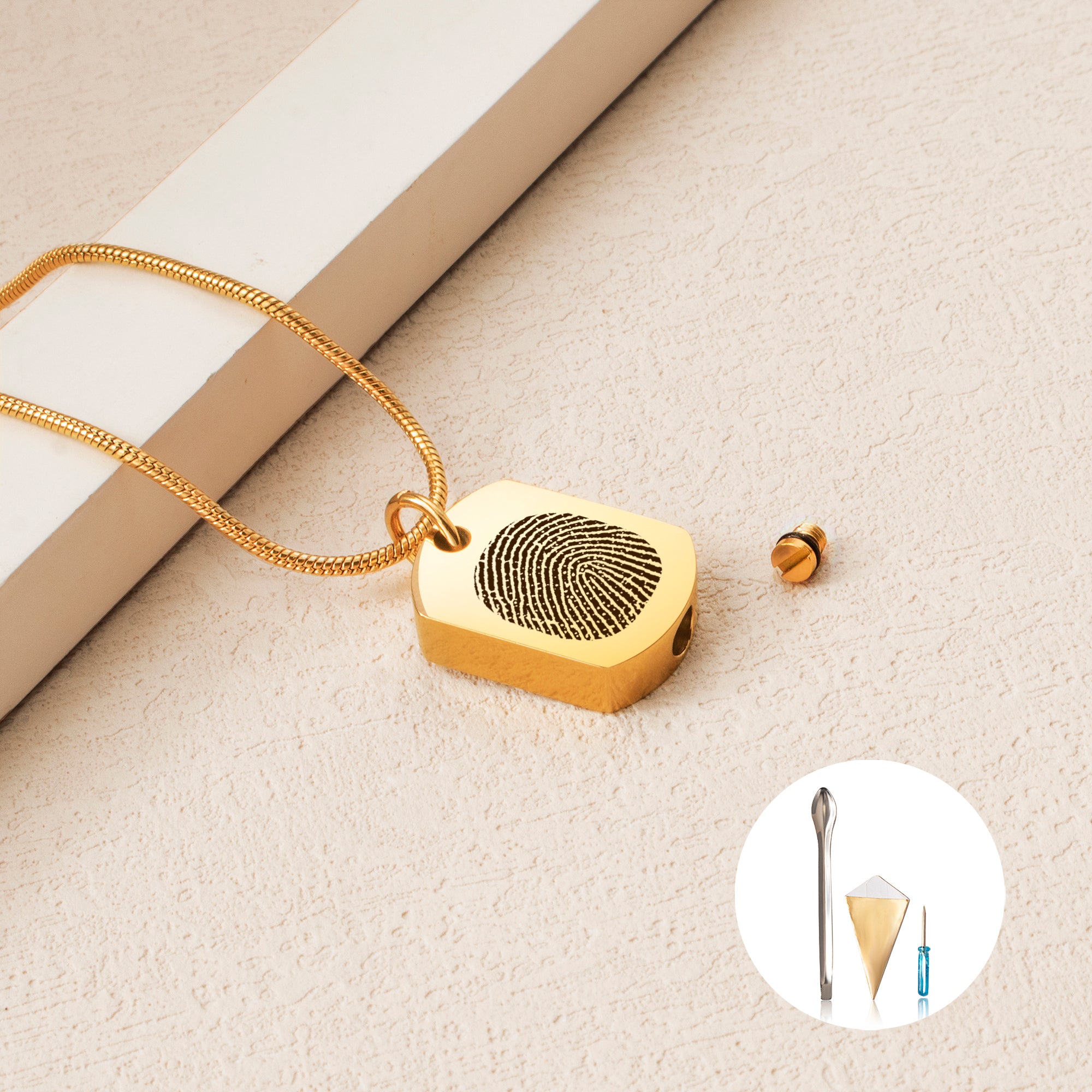 Fingerprint Memorial Dog Tag Necklace