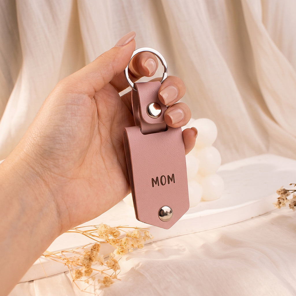 Personalized Men's Leather Photo Keychain