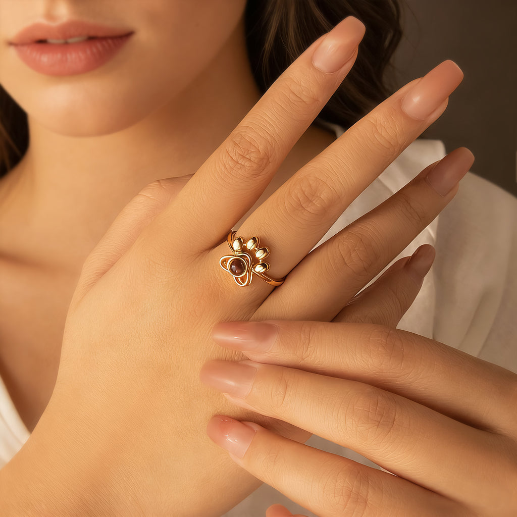 Paw Print Photo Photo Projection Ring