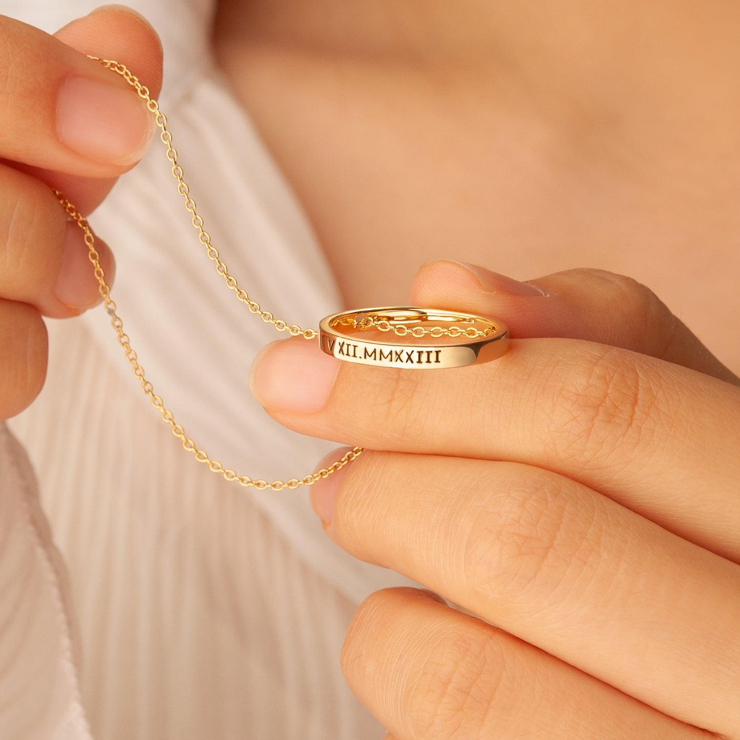 Personalized Ring Necklace - Hidden Message Necklace - Eternity Necklace