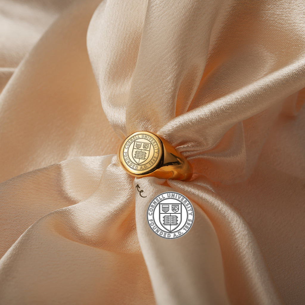 Custom College Emblem Logo Signet Ring