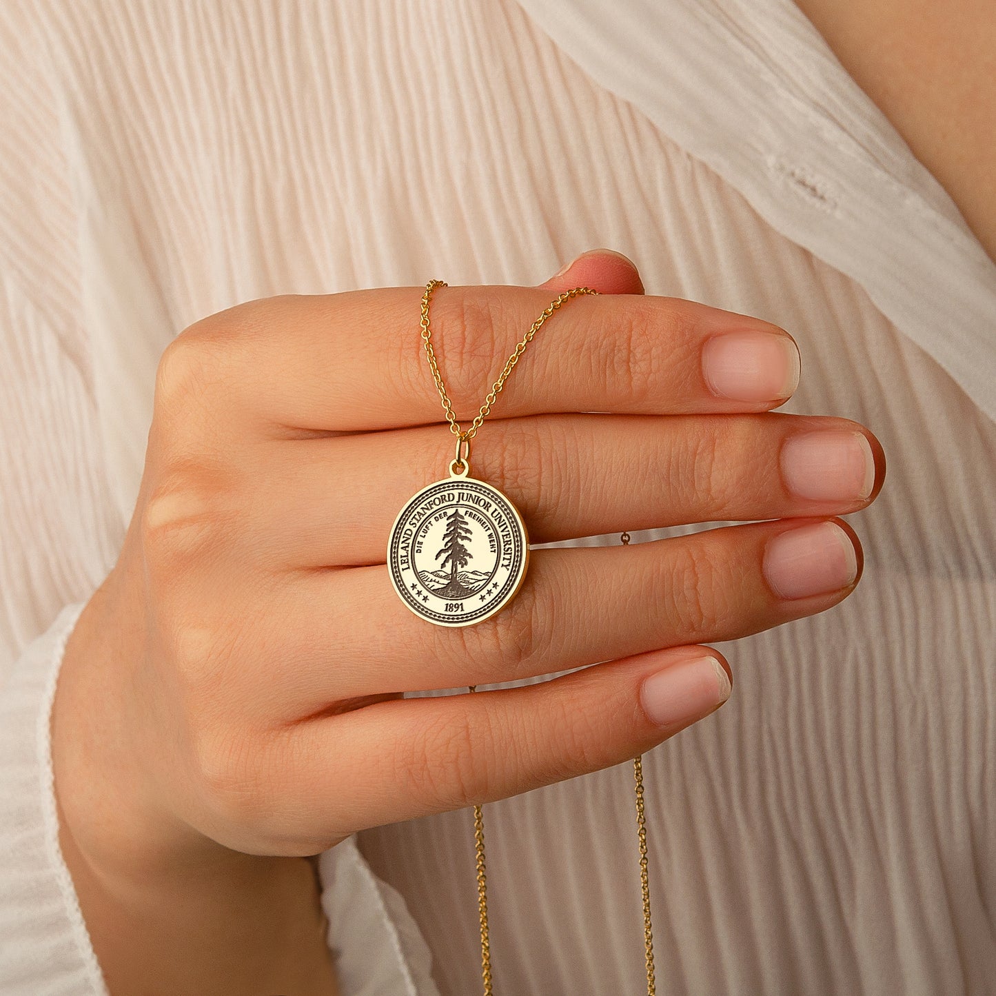 Personalized College Logo Graduation Necklace