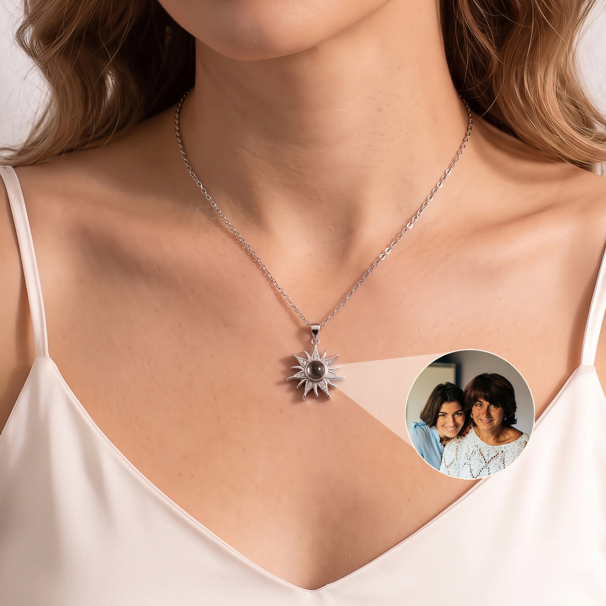 Sunflower Photo Projection Necklace