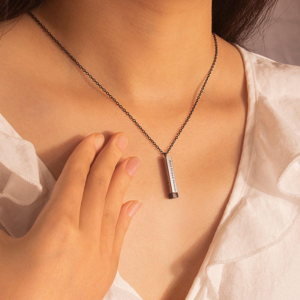 Hidden Message Bar Necklace
