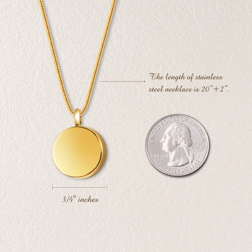Classic Round Memorial Keepsake Necklace
