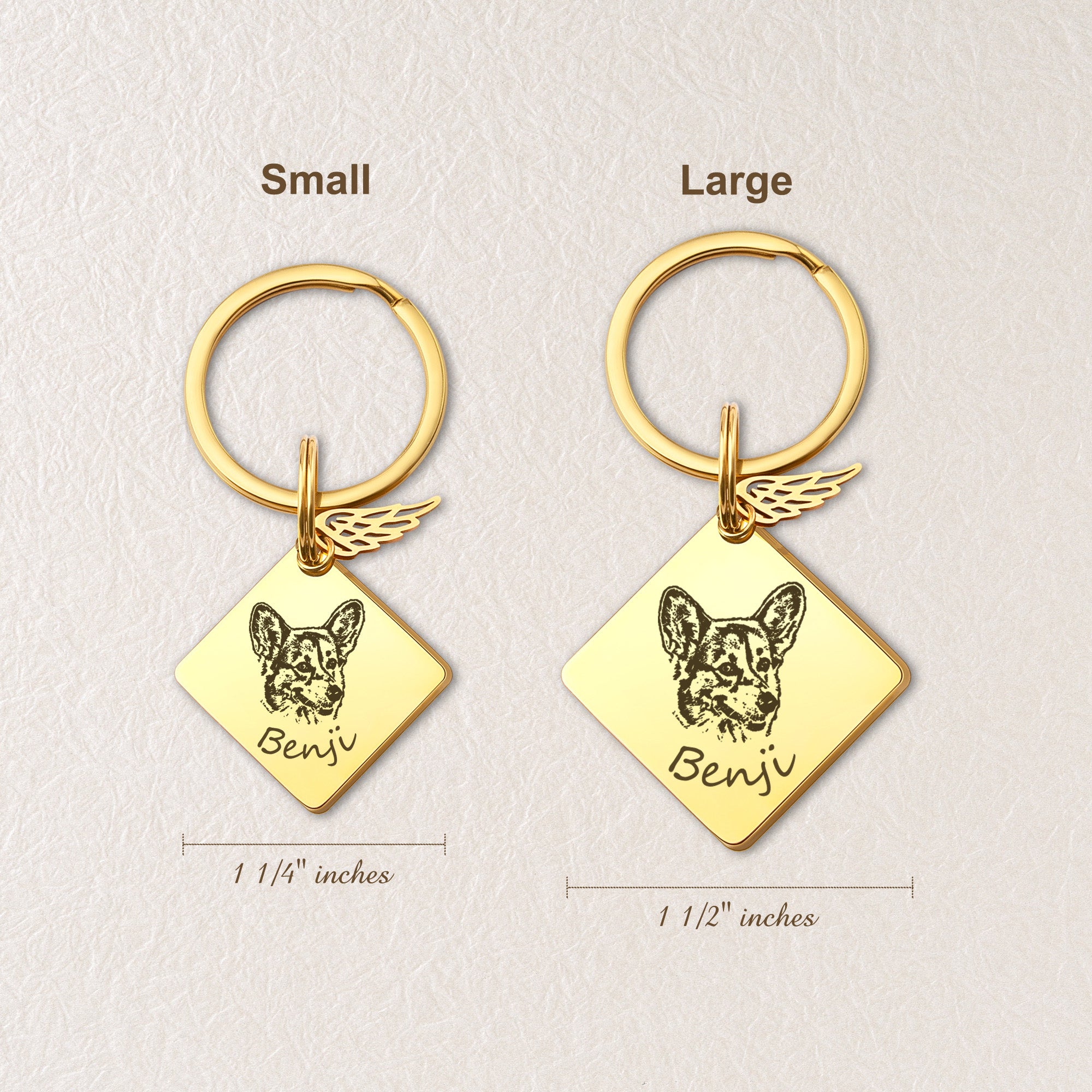 Diamond Pet Portrait Pet ID Key Chain