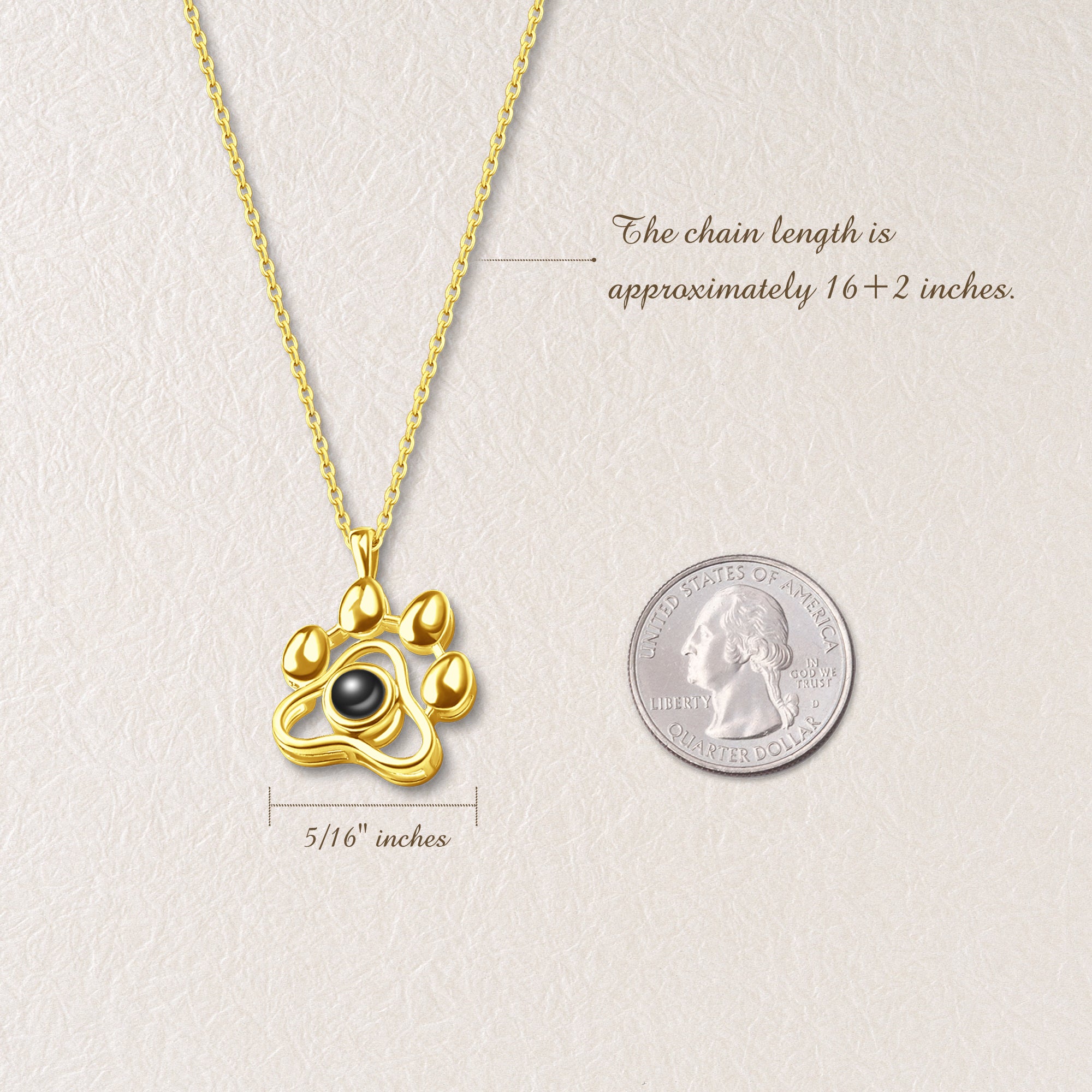 Paw Print Photo Photo Projection Necklace