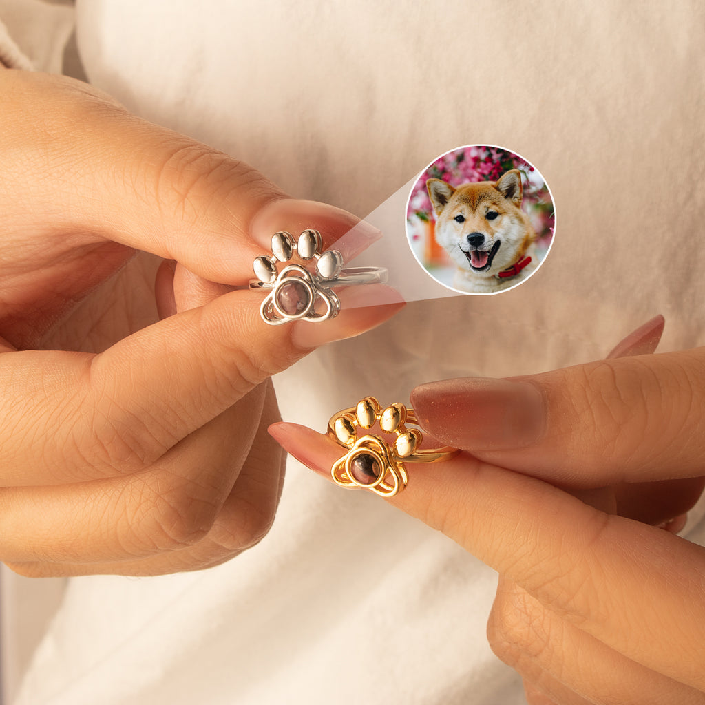 Paw Print Photo Photo Projection Ring