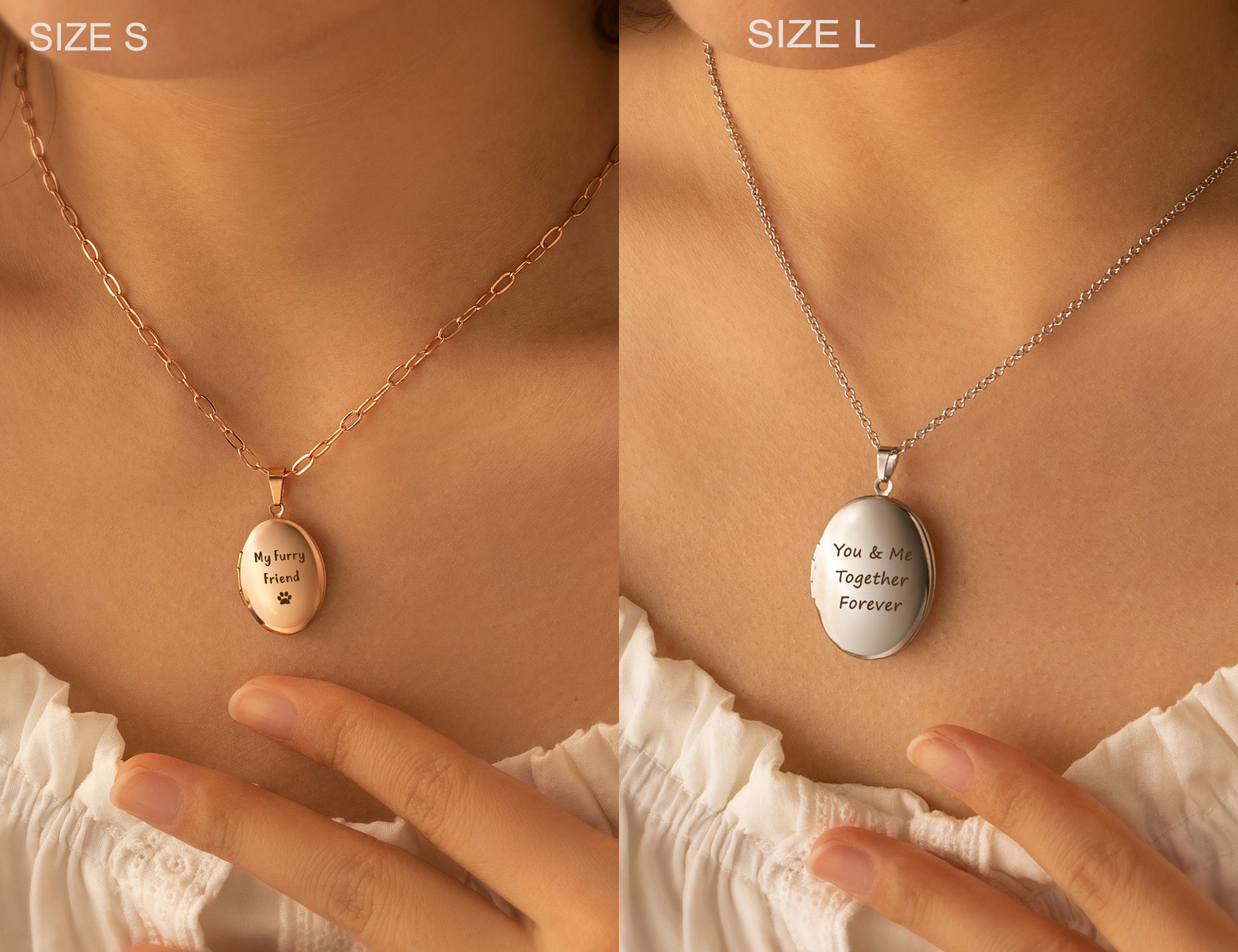 Oval Photo Locket Necklace