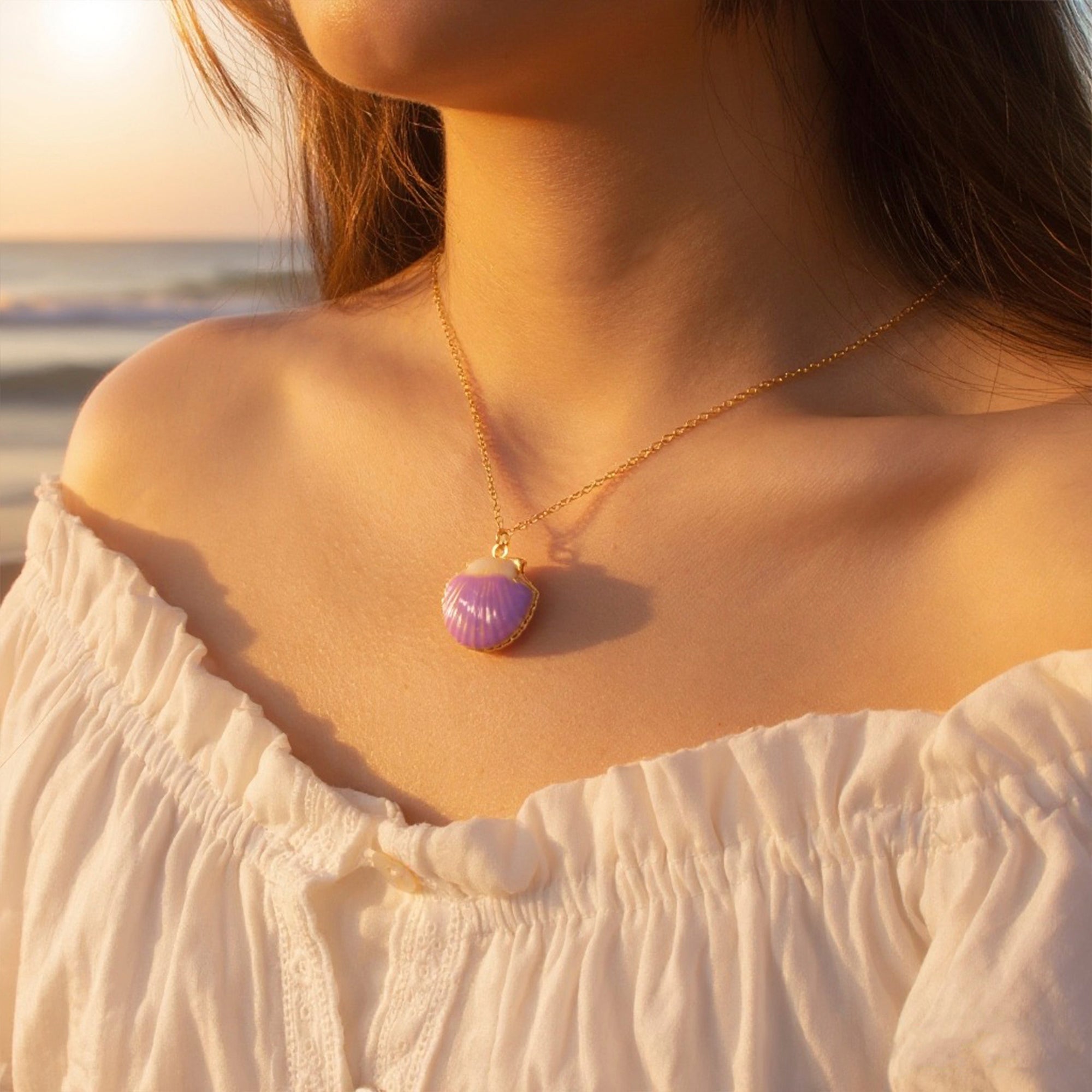Custom Seashell Photo Locket Necklace