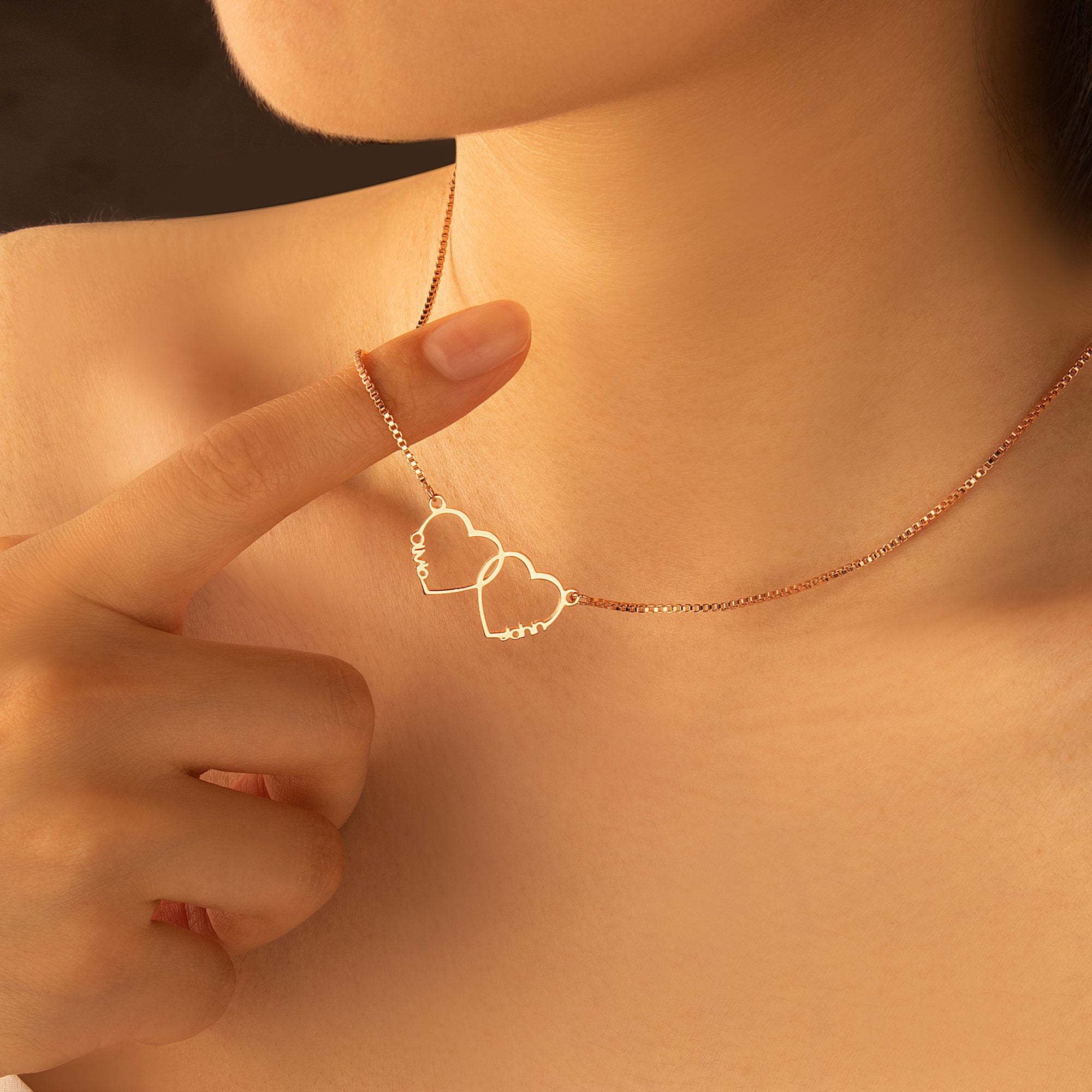 Custom Multi-Name Heart Necklaace