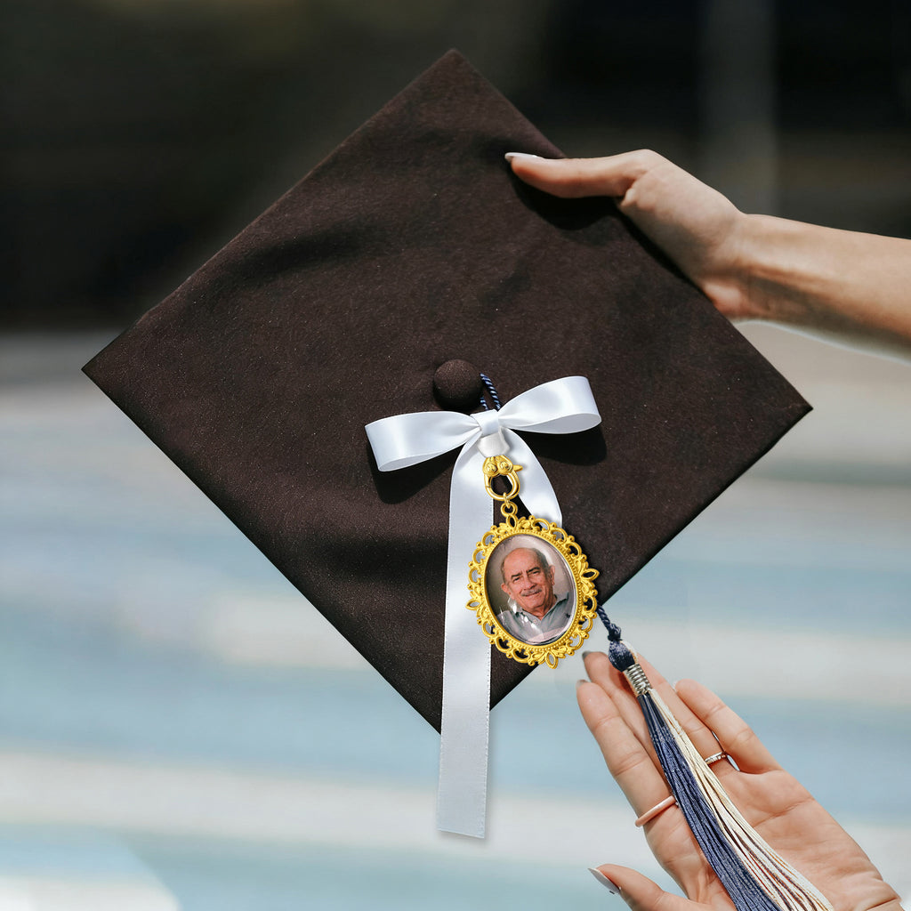 Oval Graduation Resin and Ribbon Brooch