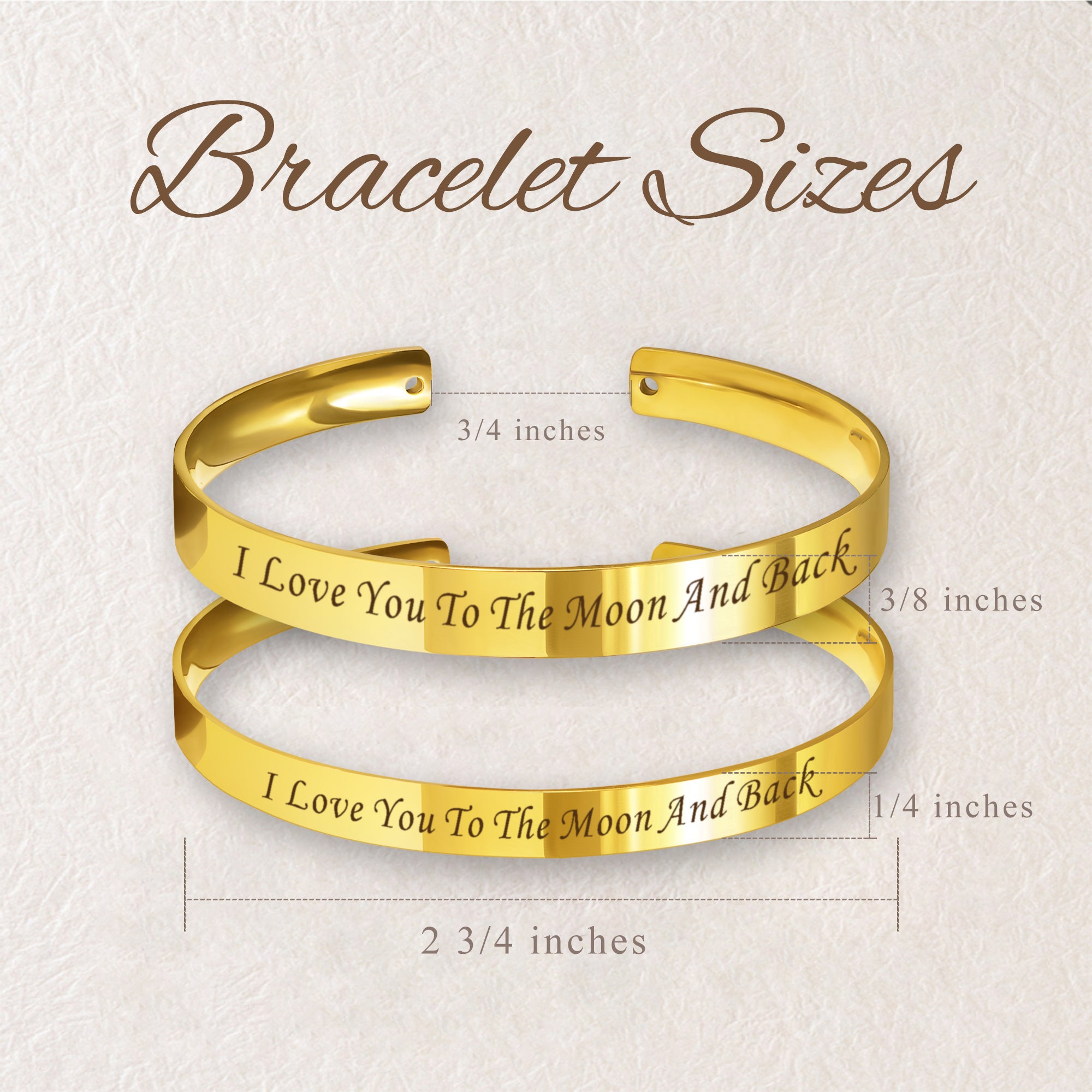 Custom 6mm and 8mm Matching Cuff Bangle Set