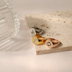 Custom College Emblem Logo Signet Ring