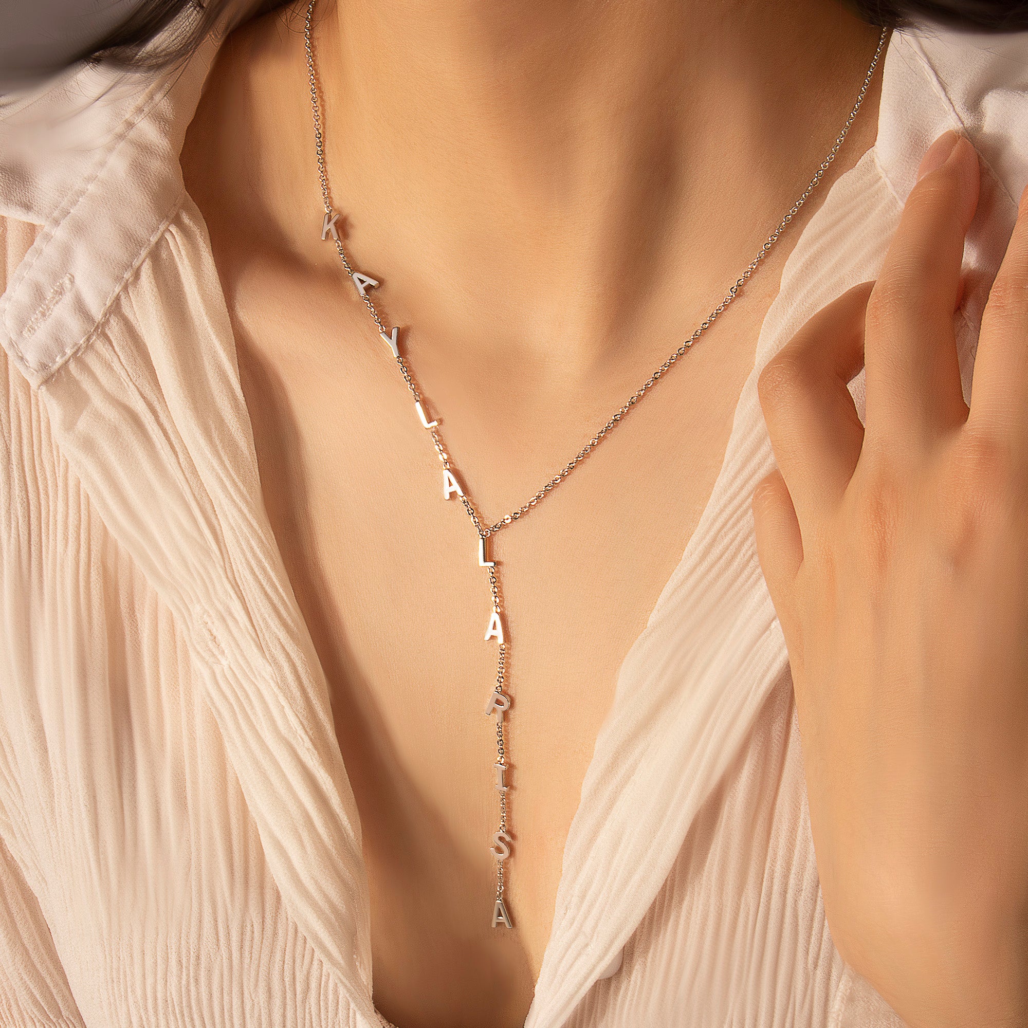 Custom Lariat Name Necklace