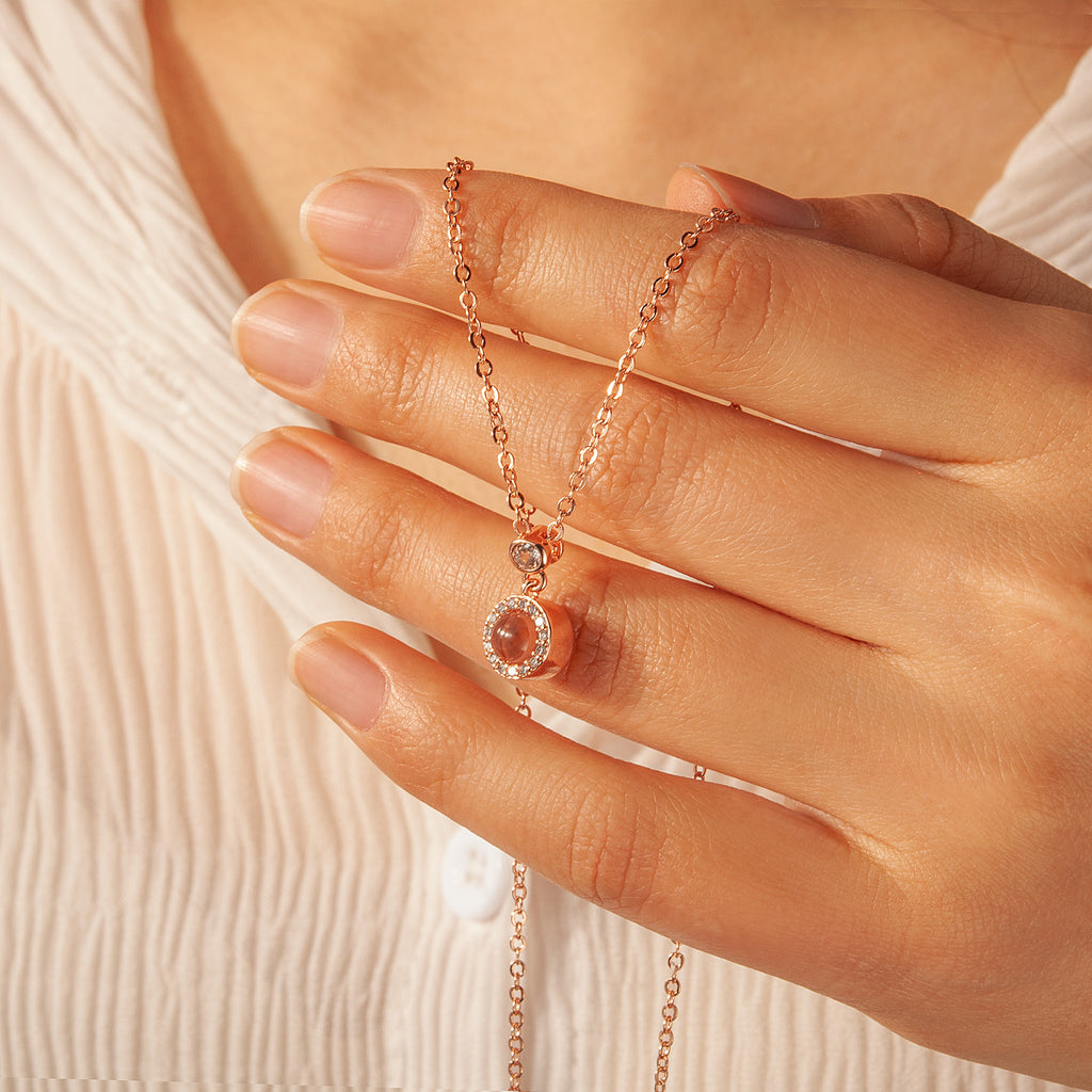 Round Photo Projection Necklace
