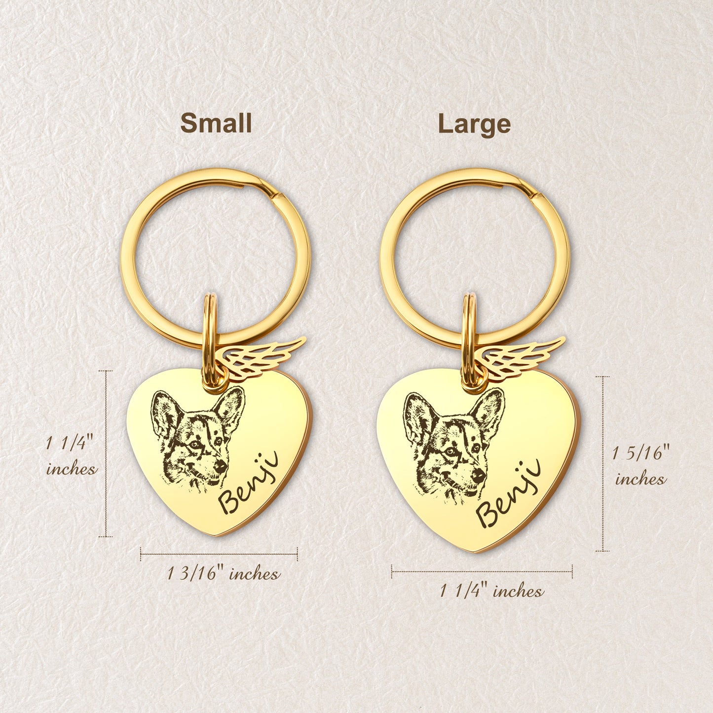 Pet Portrait Heart Pet Tag Key Chain