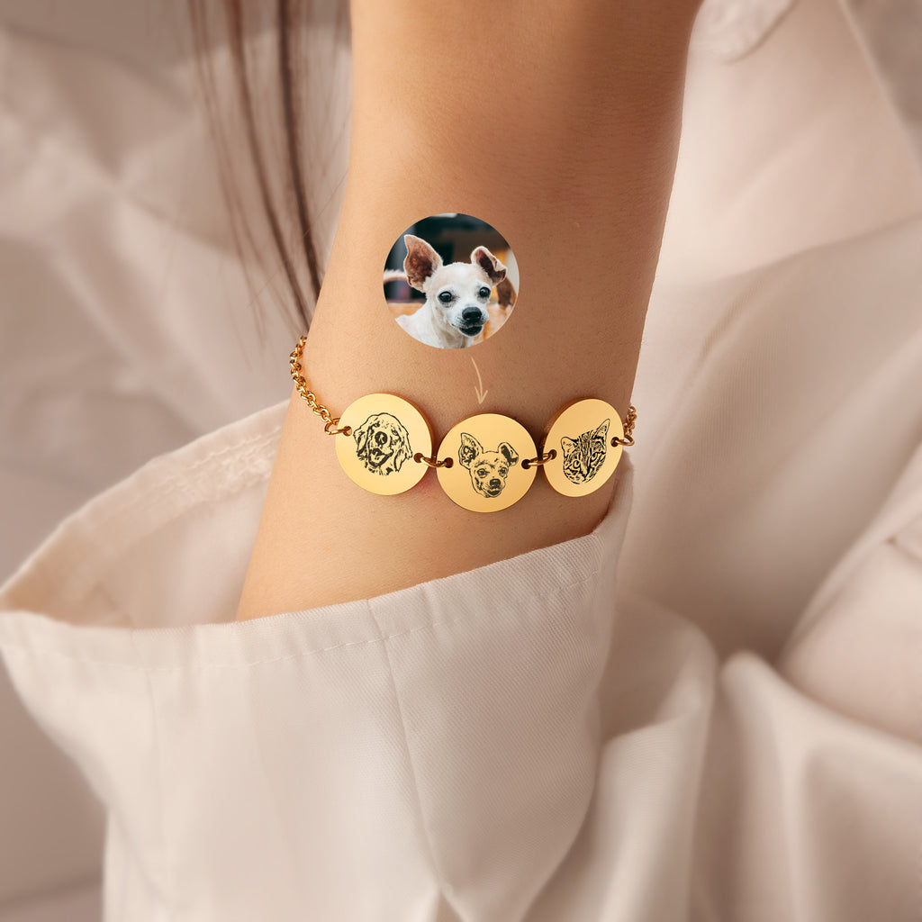 Personalized Pet Portrait Charm Bracelet