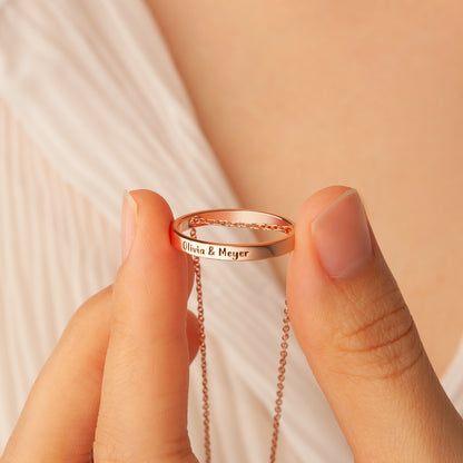 Personalized Ring Necklace - Hidden Message Necklace - Eternity Necklace