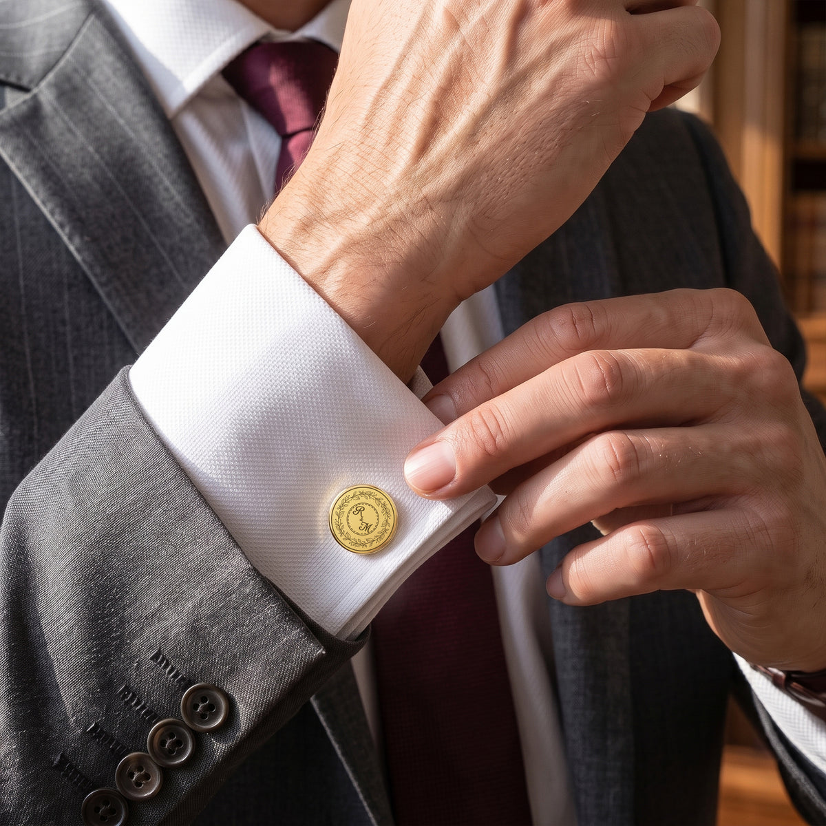 Custom Engraved Wedding Cufflinks