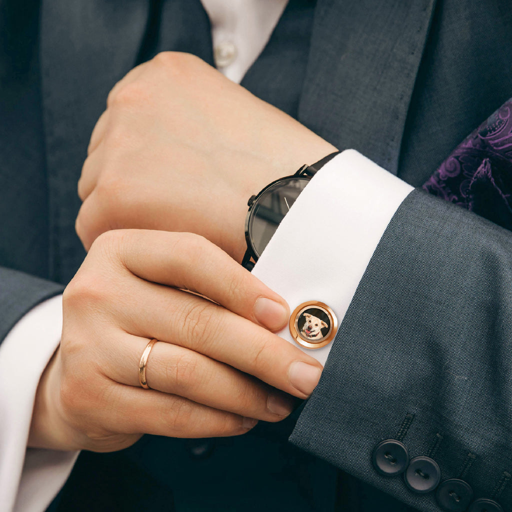 Glass Photo Locket Cufflinks