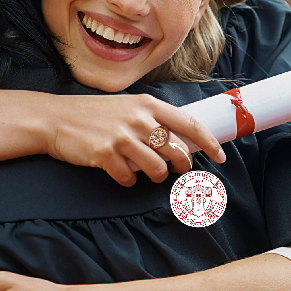 Custom College Emblem Signet Ring