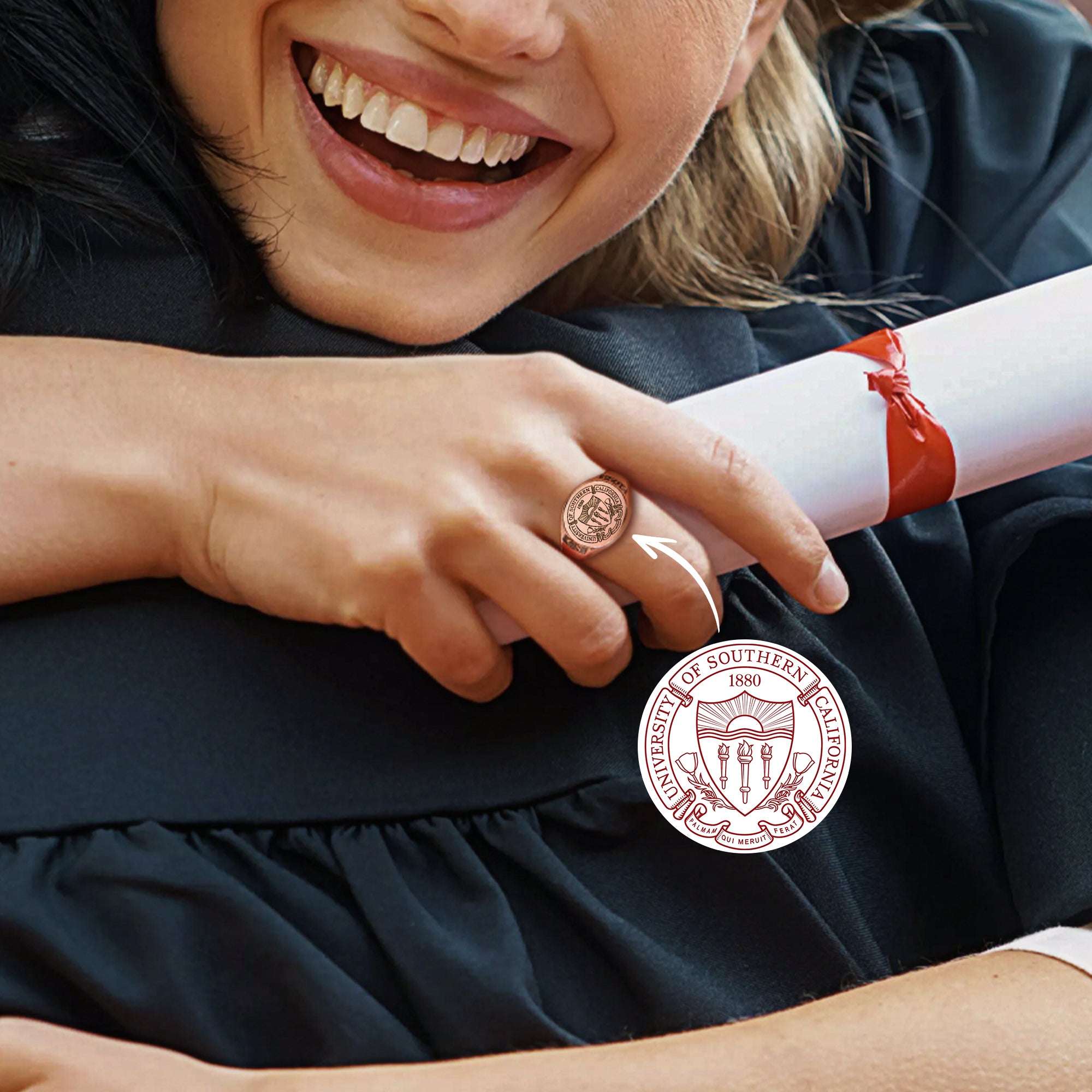 Custom College Emblem Signet Ring