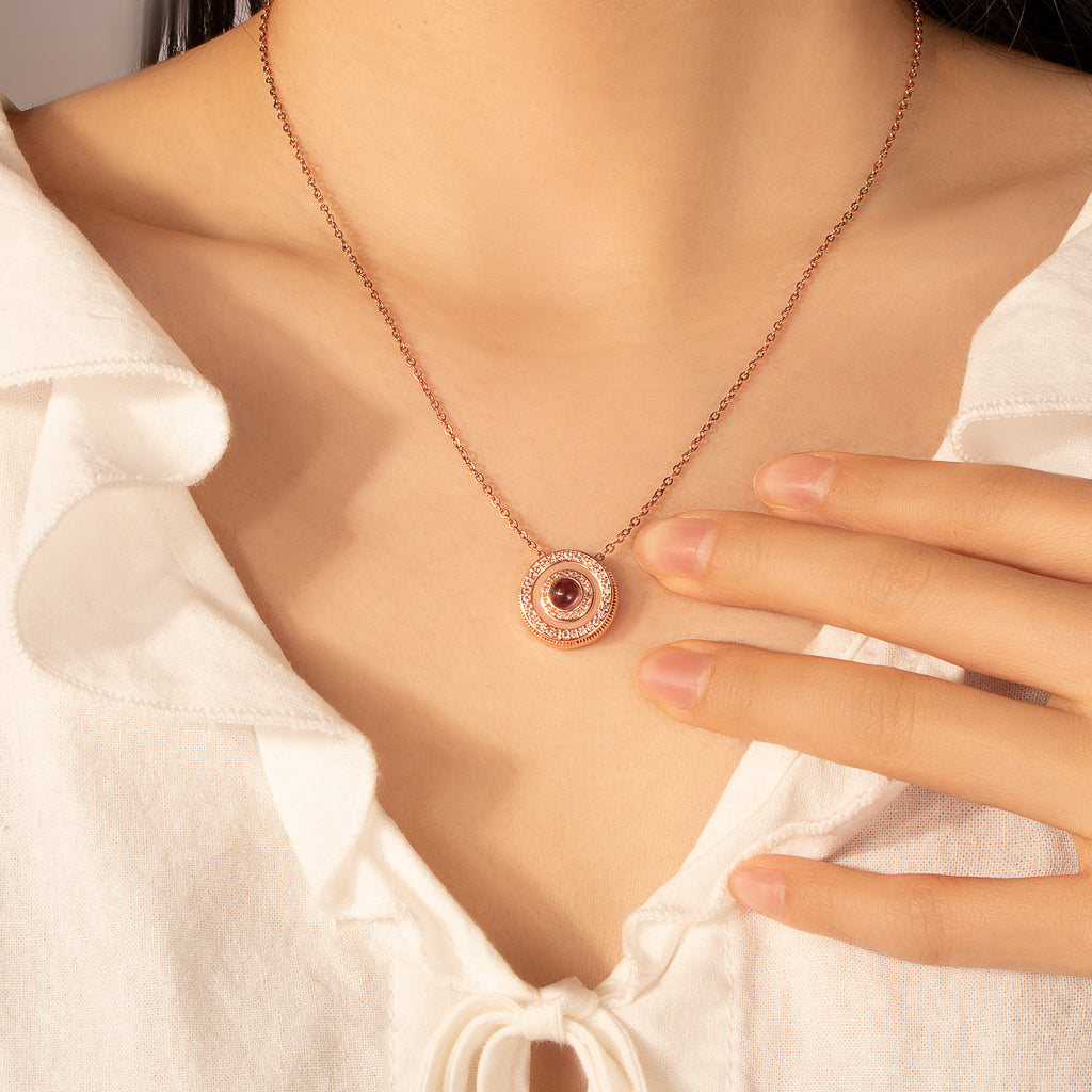 Round Photo Projection Necklace