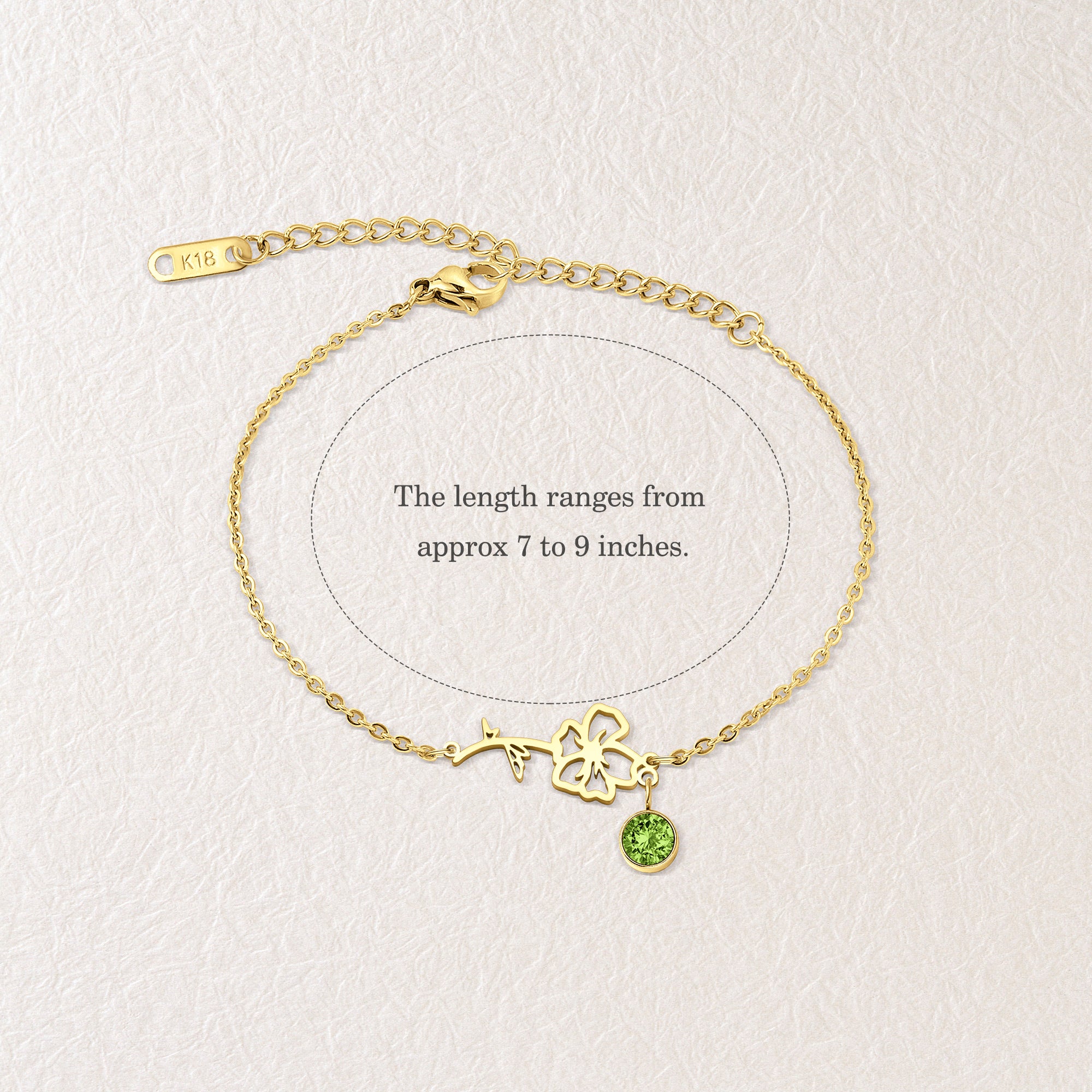 Birth Flower and Birth Stone Bracelet