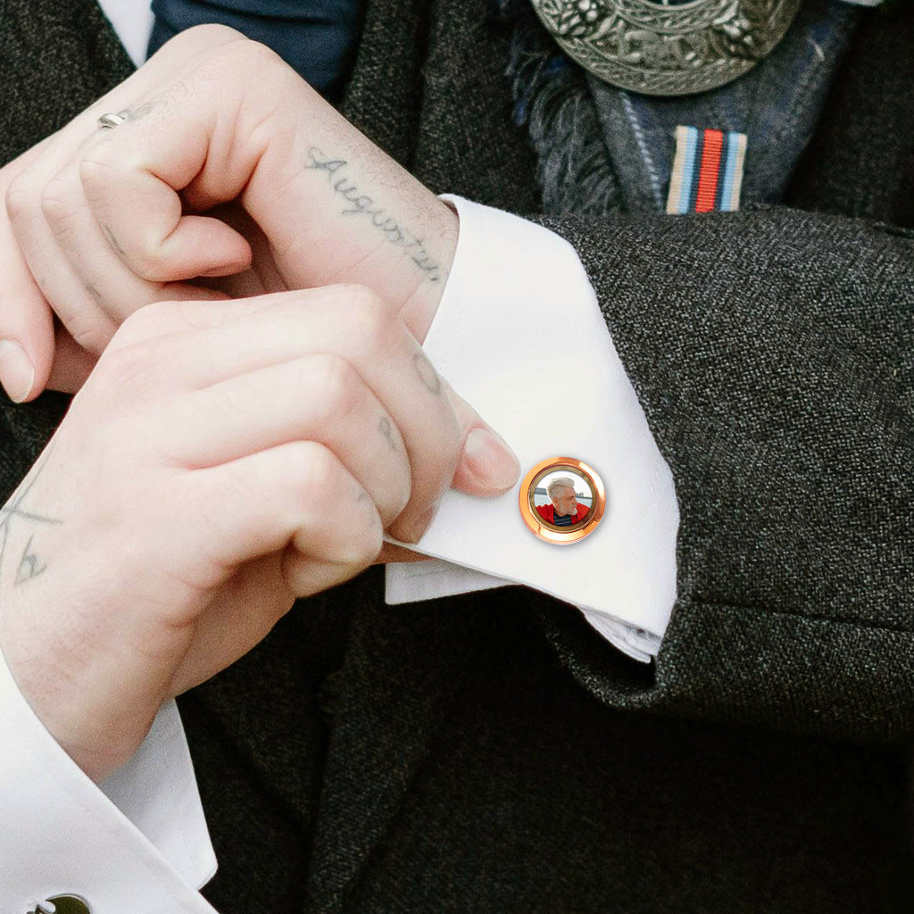 Glass Photo Locket Cufflinks