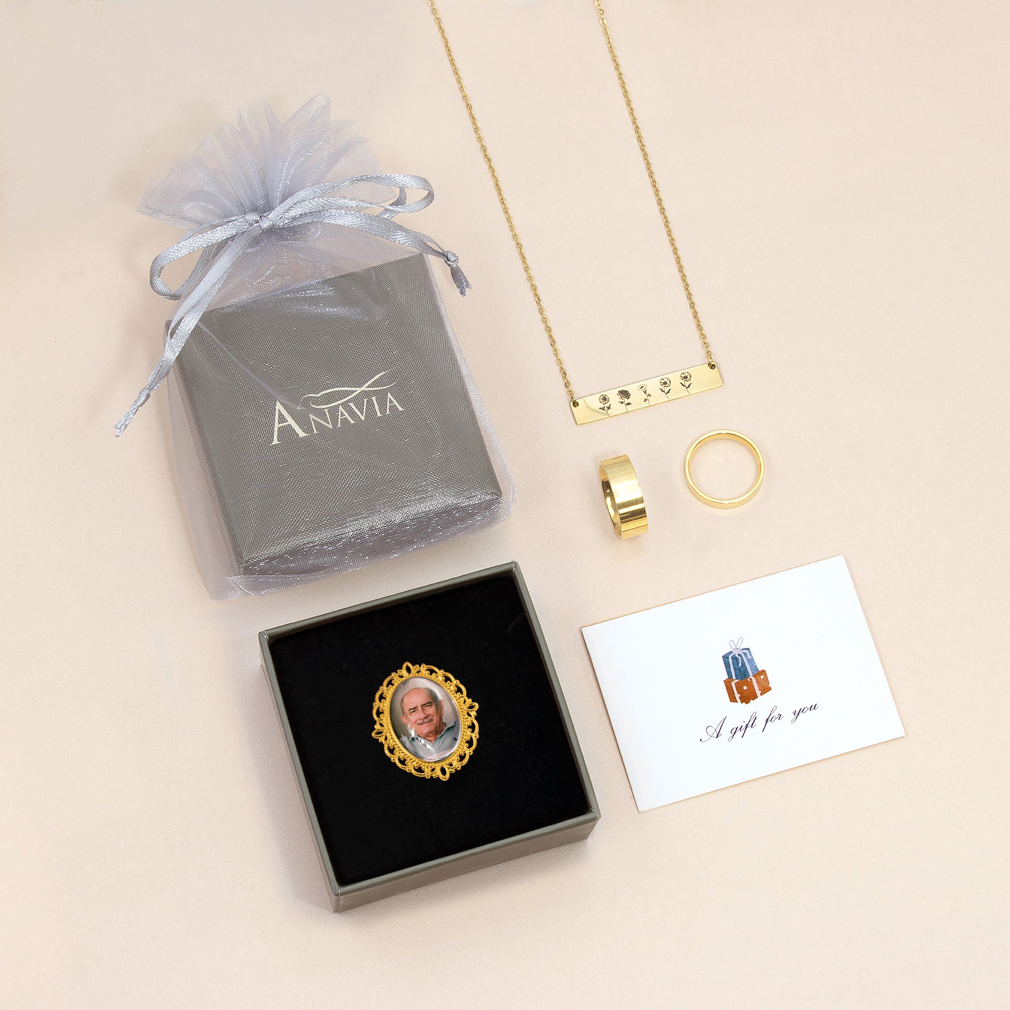 Vintage Oval Resin Graduation Photo Brooch Pin