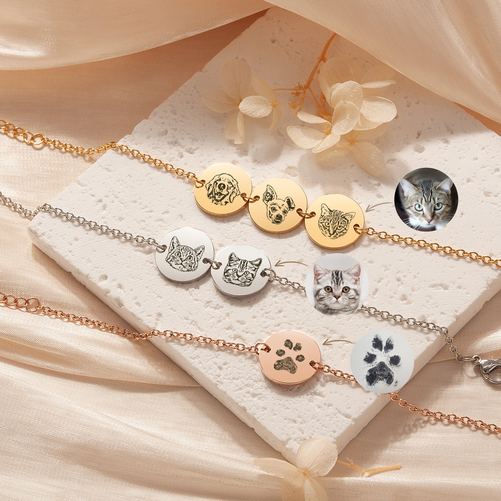Personalized Pet Portrait Charm Bracelet