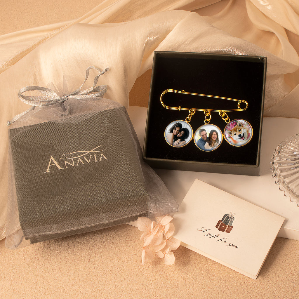 Memorial Photo Brooch Lapel Pin