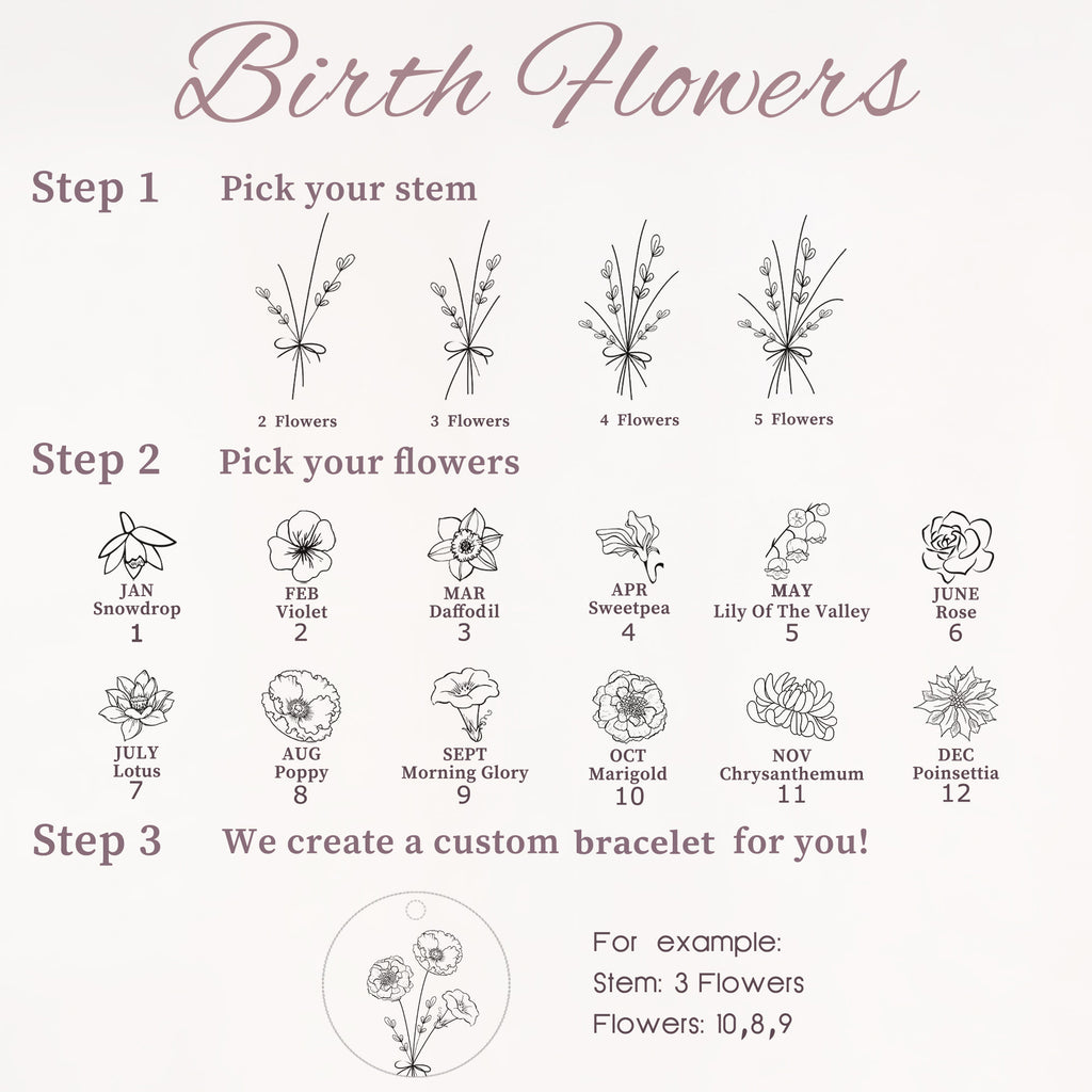 Build Your Own Bouquet Birth Flower Bracelet