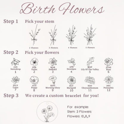 Build Your Own Bouquet Birth Flower Bracelet