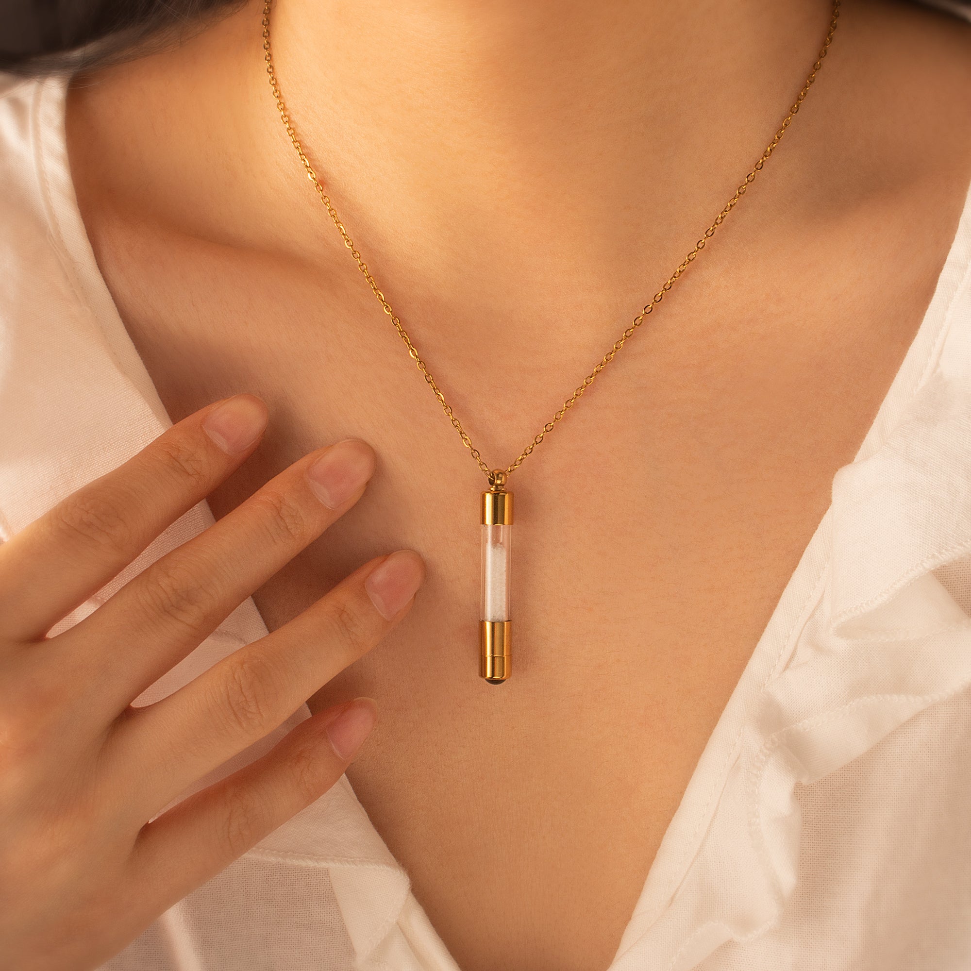 Cylinder Photo Projection Pet Memorial Necklace