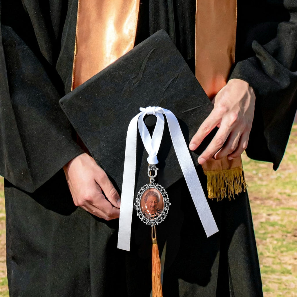 Oval Graduation Resin and Ribbon Brooch