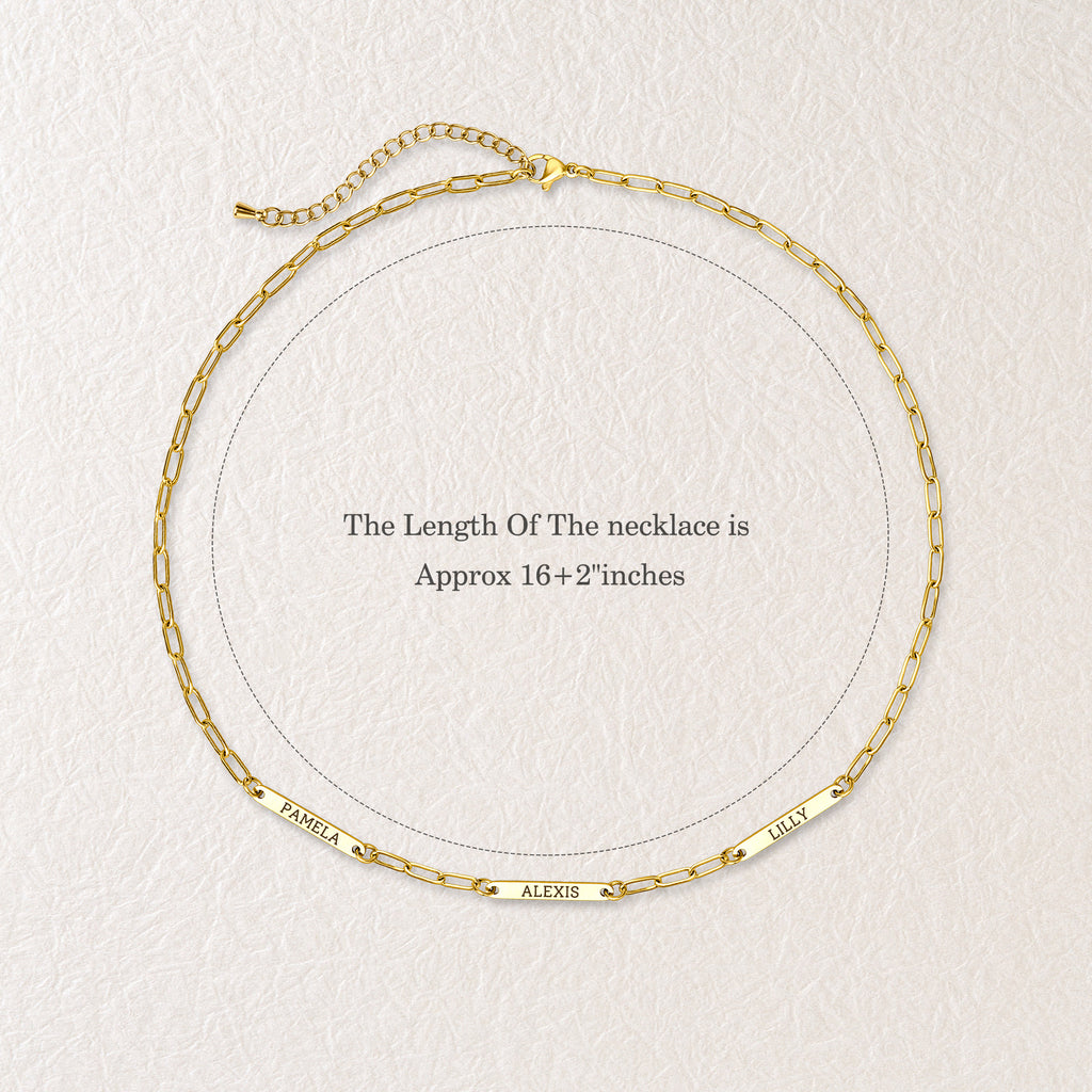 Custom Women's Paper Clip Stainless Steel Chain Necklace