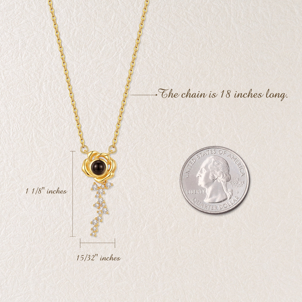 Rose Photo Projection Necklace