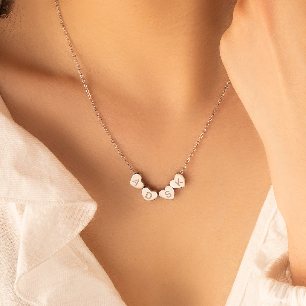 Personalized Tiny Heart Charm Necklace